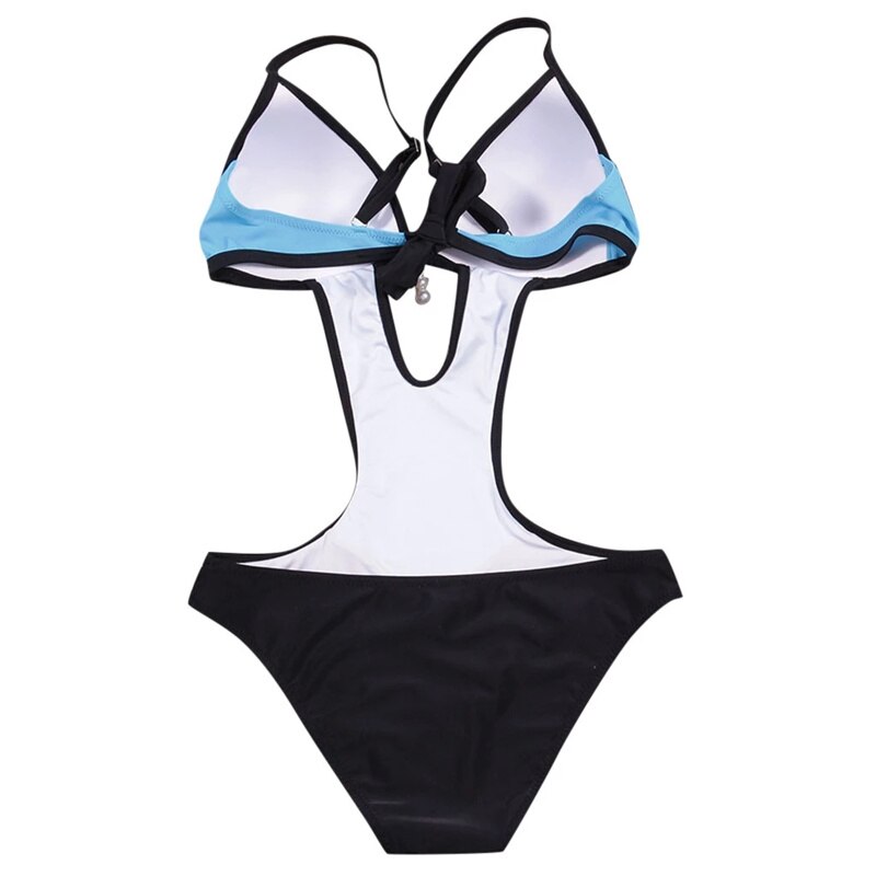 Maillot-de-bain-une-pi-ce-pour-femmes-Bandage-de-perles-rembourr-Push-up-v-tements
