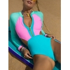 In-x-maillot-de-bain-une-pi-ce-Patchwork-manches-longues-col-rond-monokini-d-coup