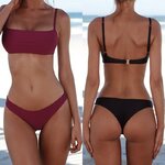 Maillot-de-bain-Bikini-soutien-gorge-Push-Up-rembourr-culotte-String-G-sous-v-tements-de