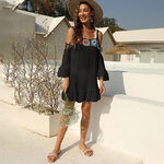 Robe-de-plage-blanche-d-tail-Crochet-Cover-Up-pour-la-plage-style-Boho-tunique-maillot