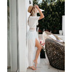 Robe-de-Plage-blanche-d-tail-Crochet-style-Boho-longue-tunique-par-os-Cover-Up-pour