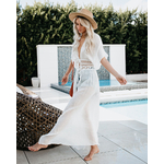 Robe-de-Plage-blanche-d-tail-Crochet-style-Boho-longue-tunique-par-os-Cover-Up-pour