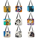 Sacs-main-en-tissu-imprim-chien-gris-pour-femmes-fourre-tout-de-Shopping-personnalis-sacs-de