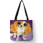 Sacs-main-en-tissu-imprim-chien-gris-pour-femmes-fourre-tout-de-Shopping-personnalis-sacs-de