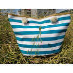 Sac-fourre-tout-en-toile-Extra-Large-sac-de-plage-voyage-pique-nique-Navi-rayures-blanches