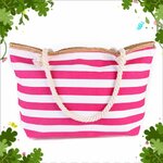Sac-fourre-tout-en-toile-Extra-Large-sac-de-plage-voyage-pique-nique-Navi-rayures-blanches