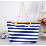 Sac-fourre-tout-en-toile-Extra-Large-sac-de-plage-voyage-pique-nique-Navi-rayures-blanches