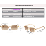 caractristique technique pour les lunettes SUNBRILO