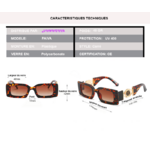 caractristique technique pour les lunettes PAIVA