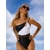 In-x-maillot-de-bain-asym-trique-paule-d-nud-e-Patchwork-une-pi-ce-noir