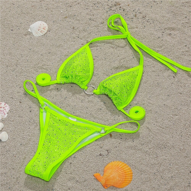 Bikini 2 Pièces Totsol Taille L - Blanc/Violet - Haut Sans Armature, Culotte Femme