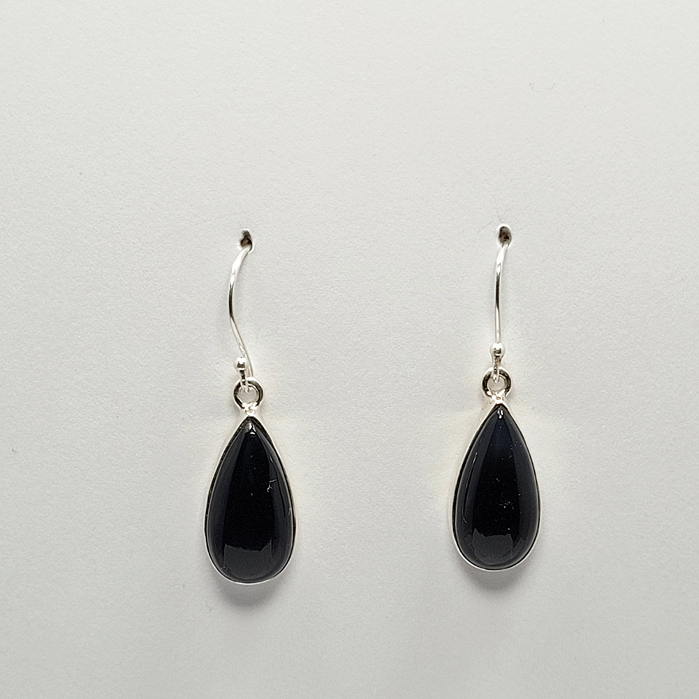 Boucles d\'oreilles en Onyx et argent 915