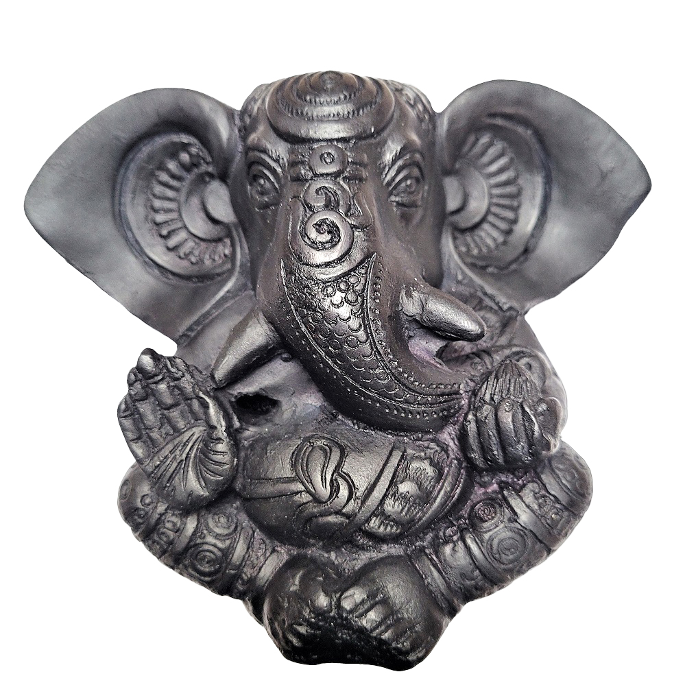 Statue Ganesh 14 cm en résine noire