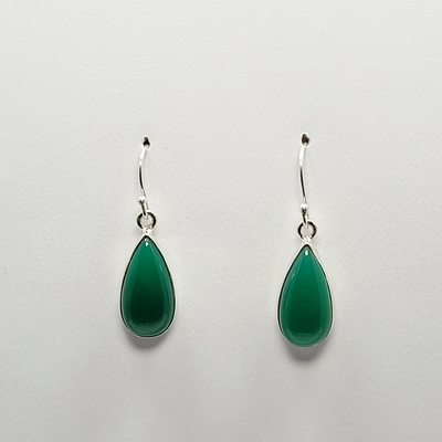 boucles oreilles argent agate verte