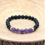 braceleten amethyste et onyx givre