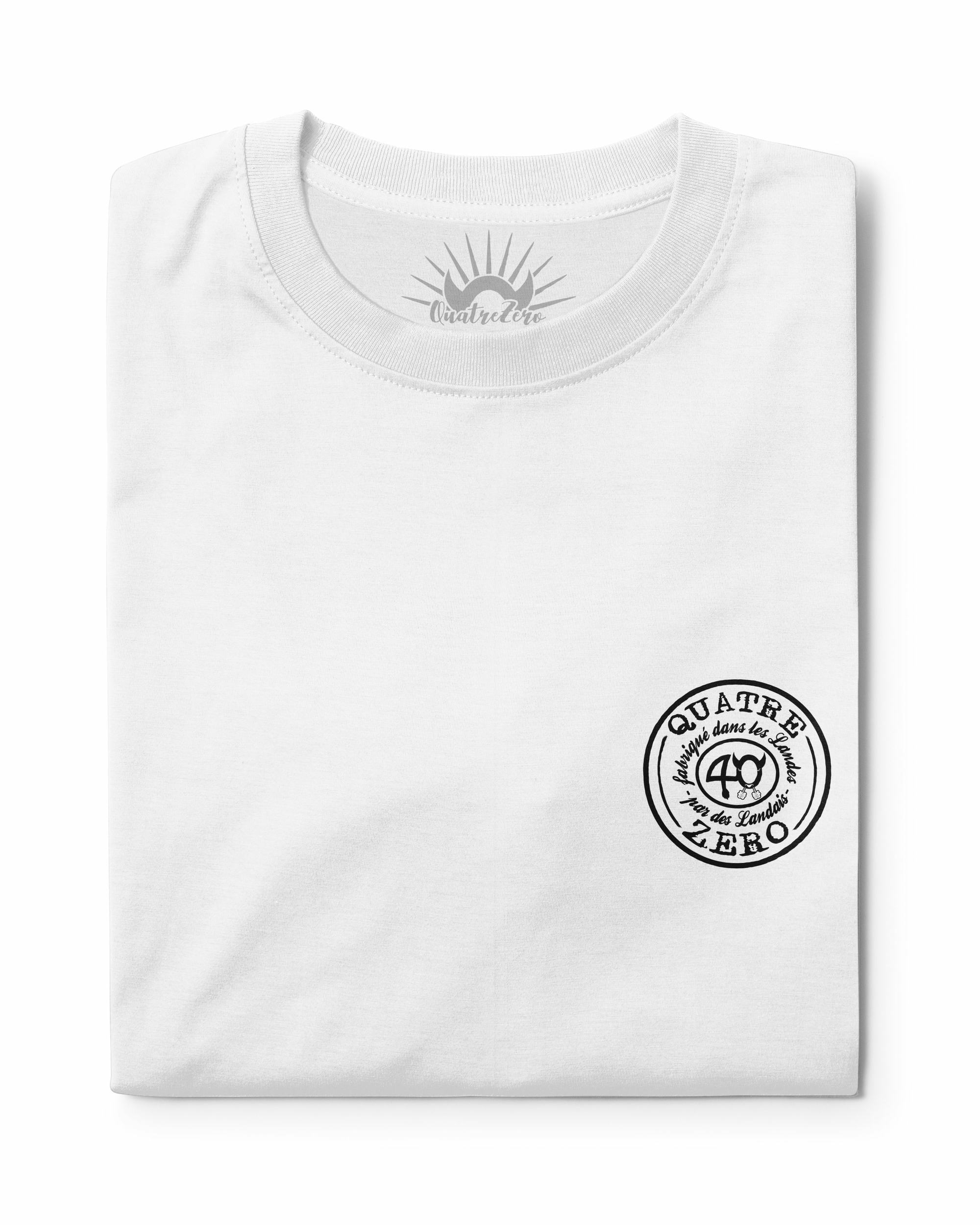 T001W-tee-shirt-quatrezero-40-landes-made-simple-folded-blanc