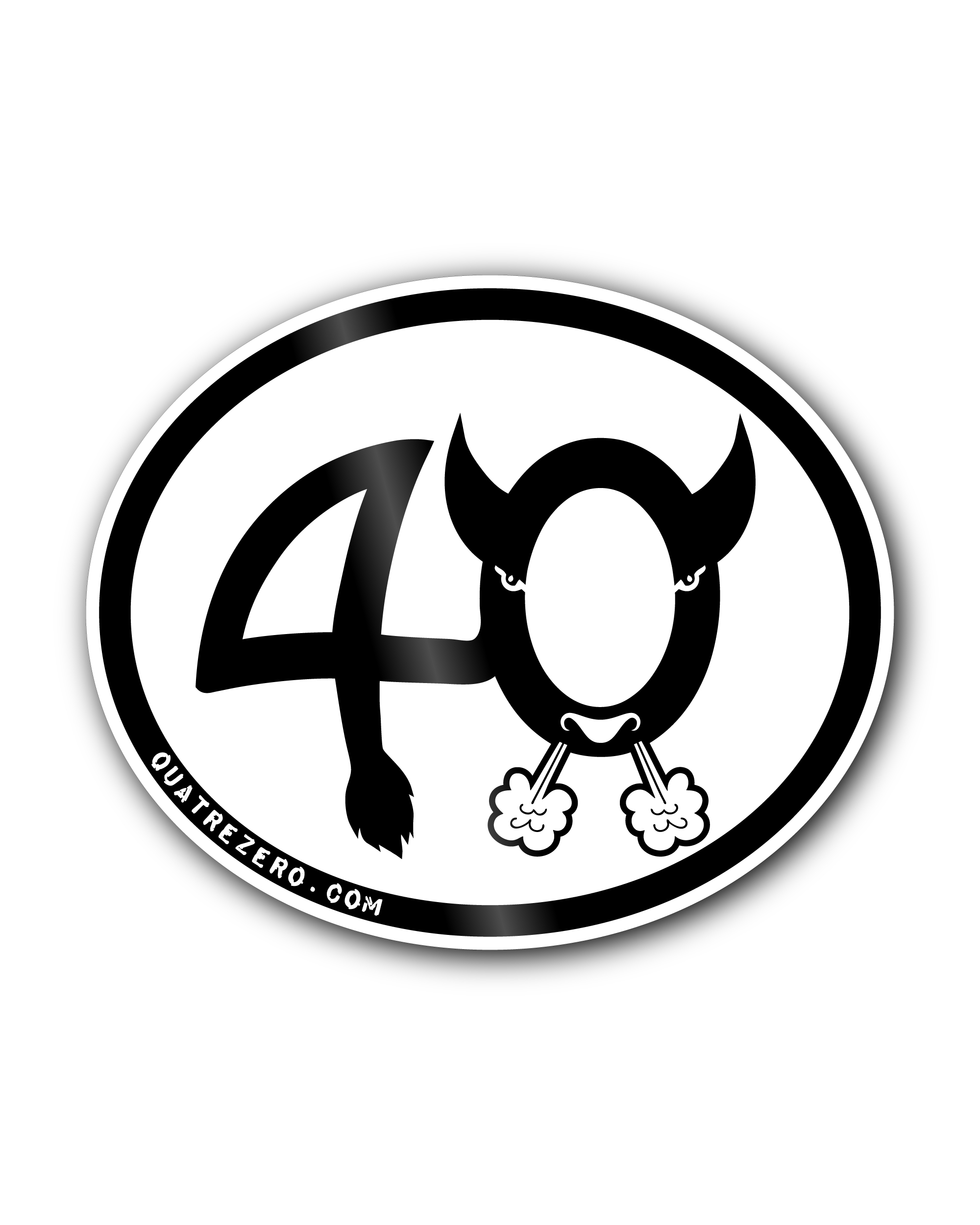Autocollant 40 QuatreZero Ovale Noir