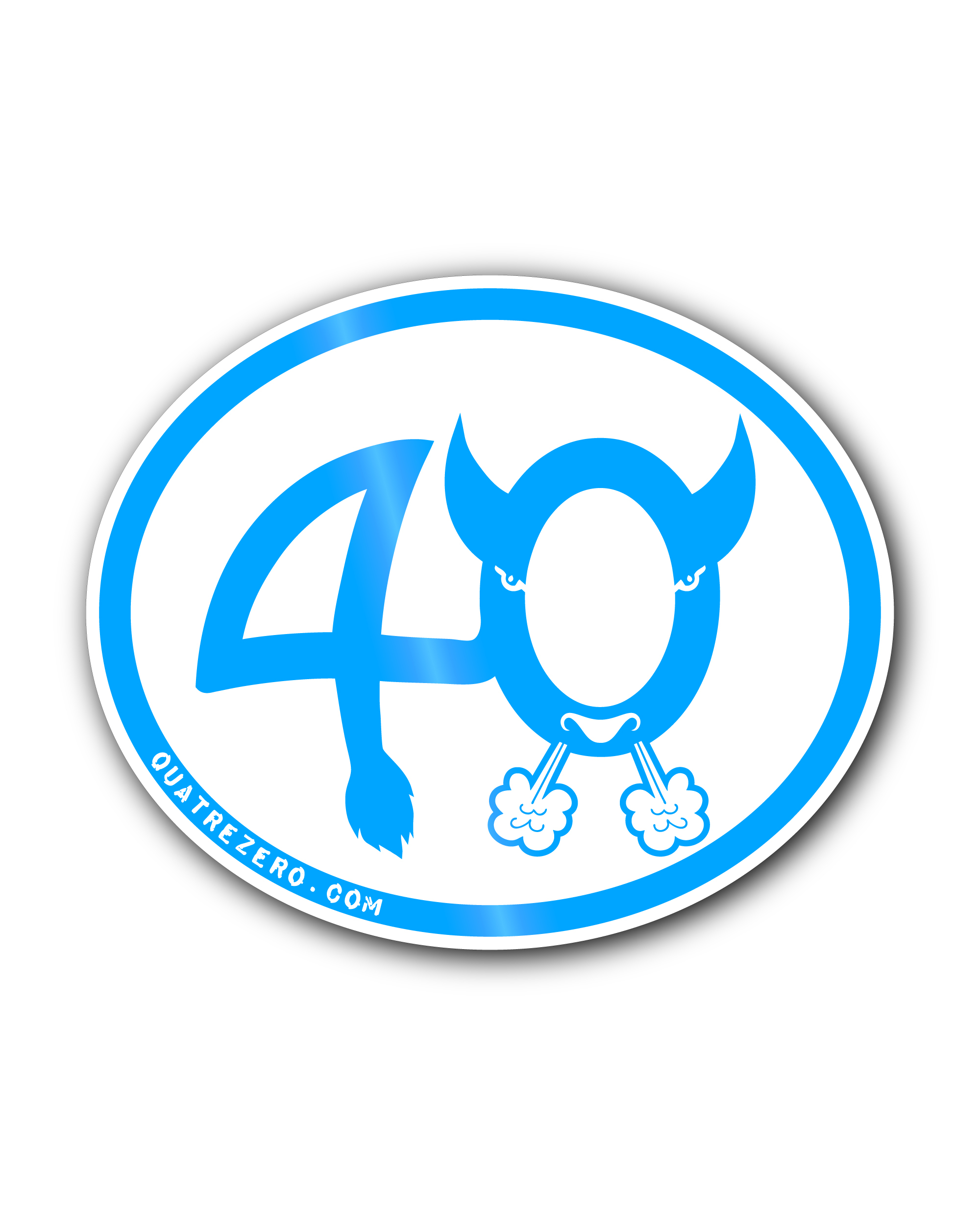 Autocollant 40 QuatreZero Ovale Bleu Royal