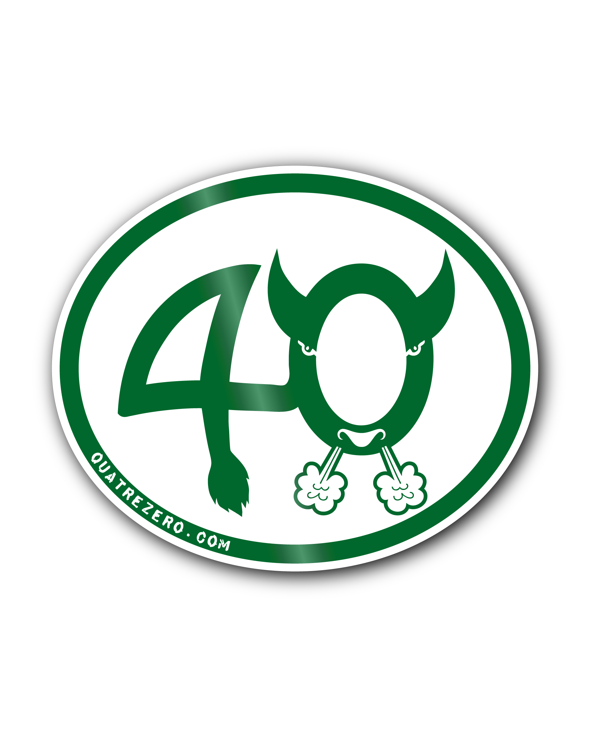 Autocollant 40 QuatreZero Ovale Vert Pin