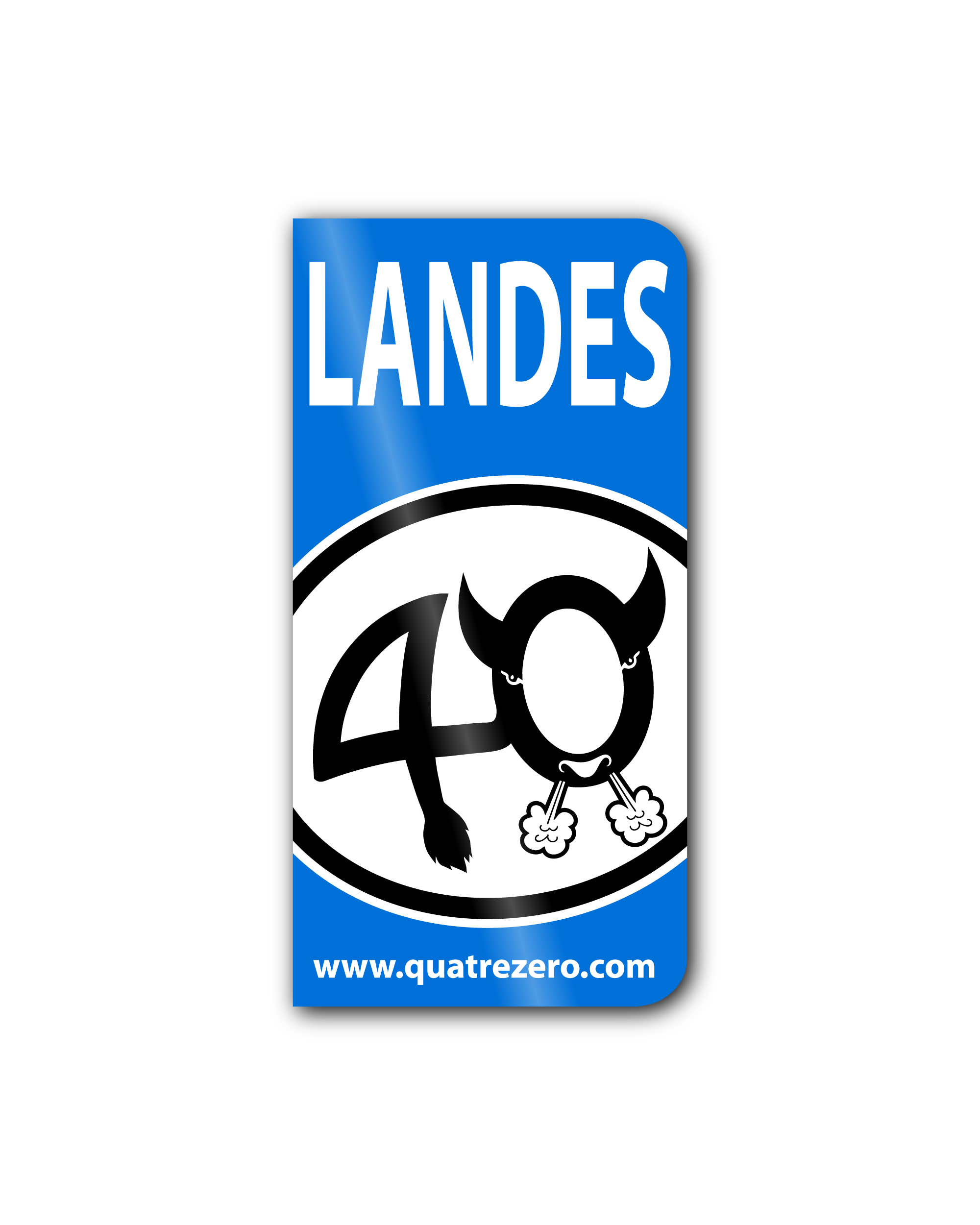 Autocollant 40 QuatreZero Plaque Voiture Bleu Royal