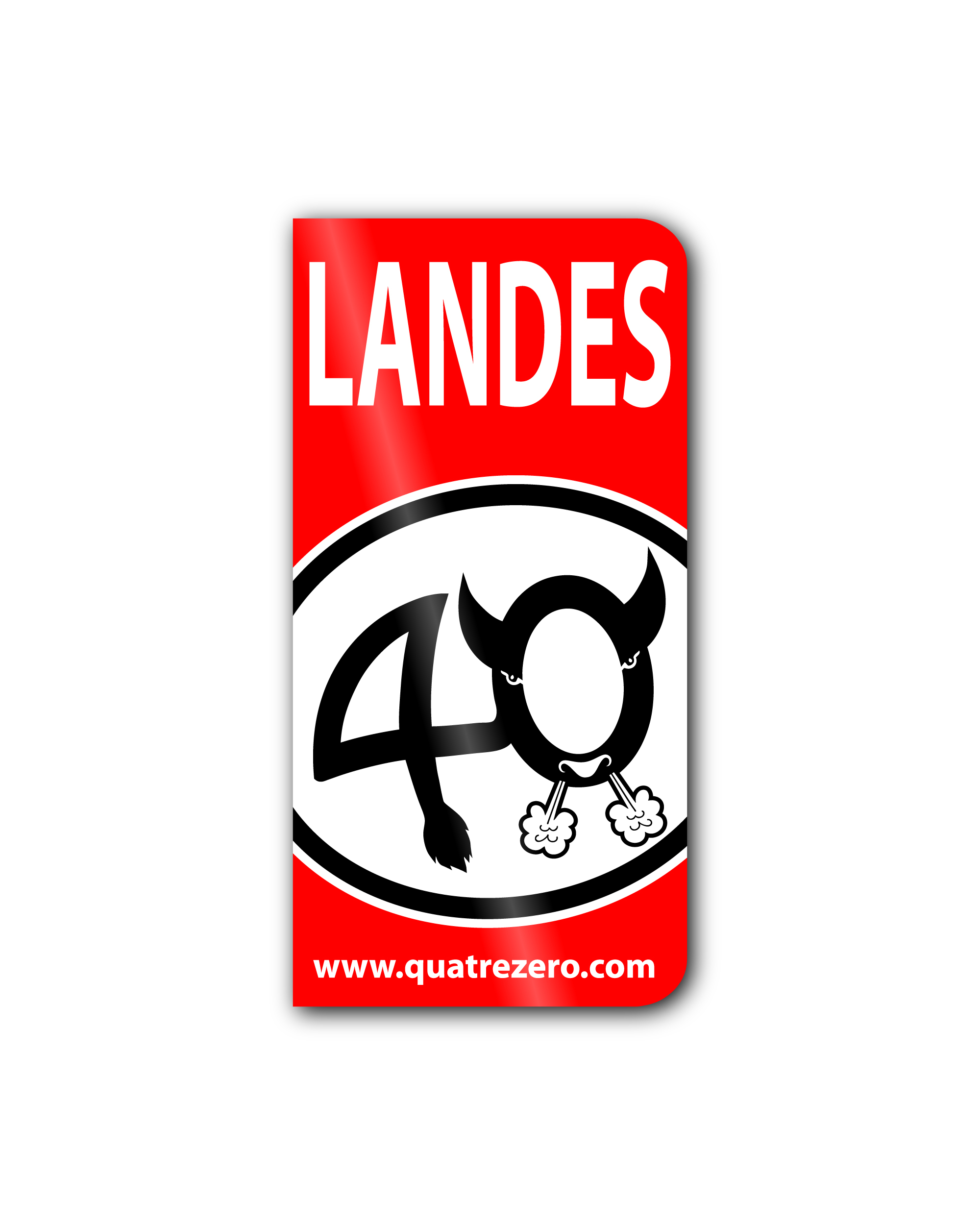 Autocollant 40 QuatreZero Plaque Voiture Rouge
