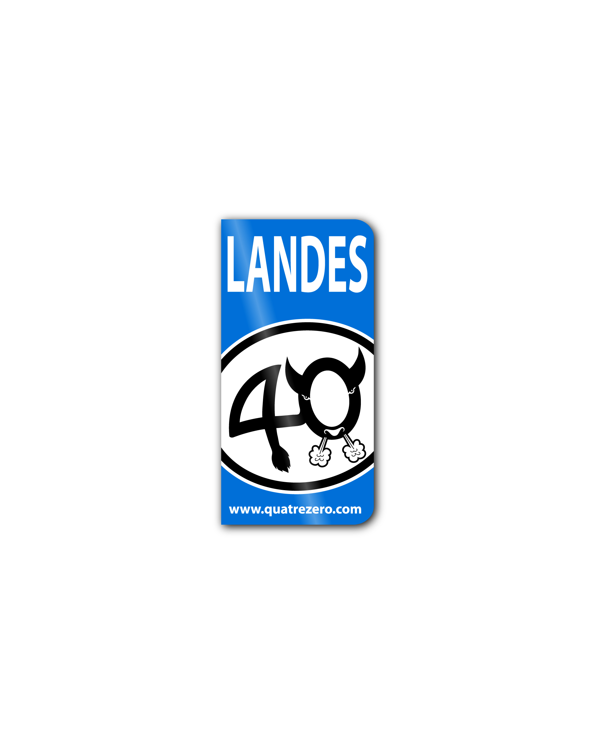 Autocollant 40 QuatreZero Plaque Moto Bleu Royal