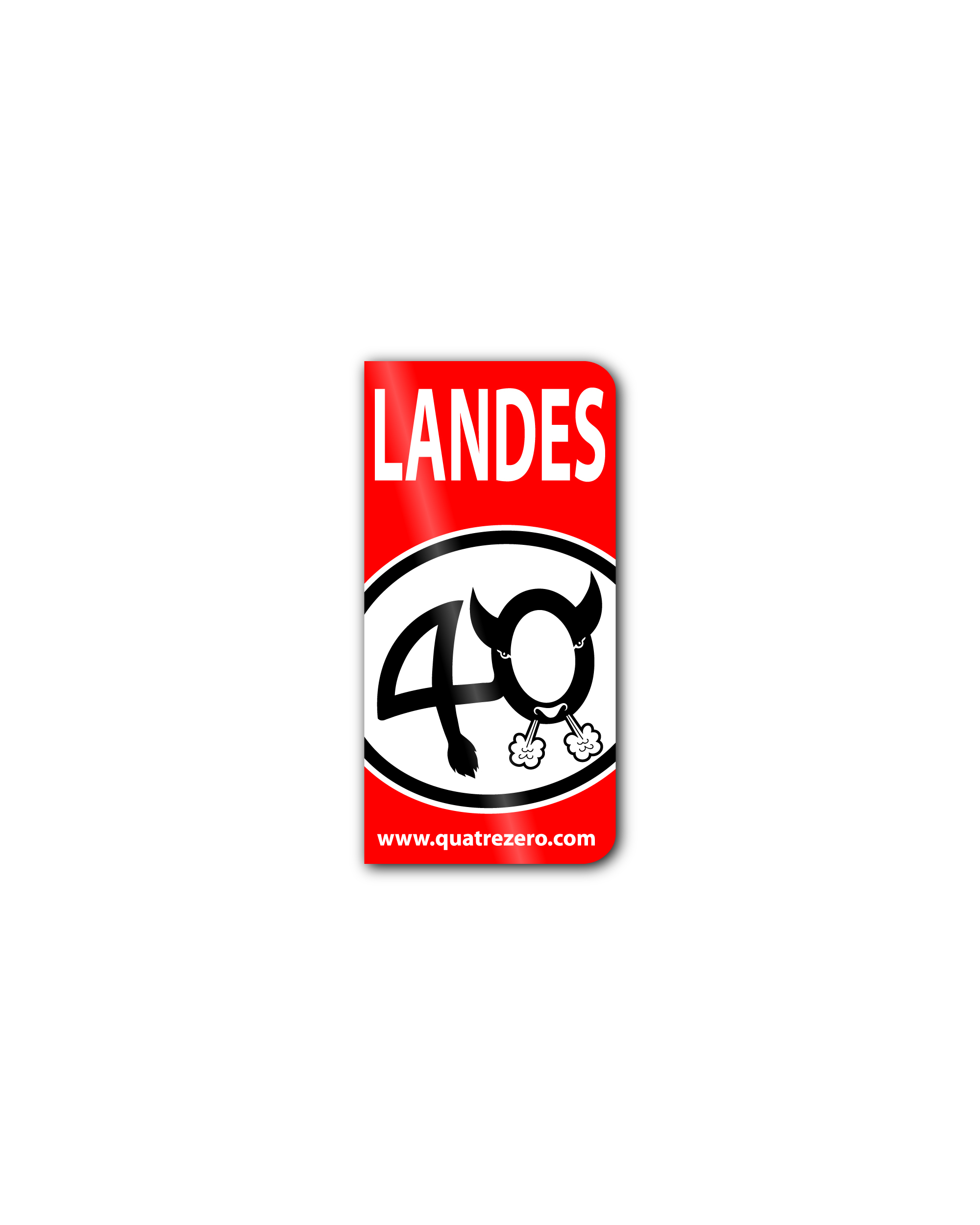 Autocollant 40 QuatreZero Plaque Moto Rouge