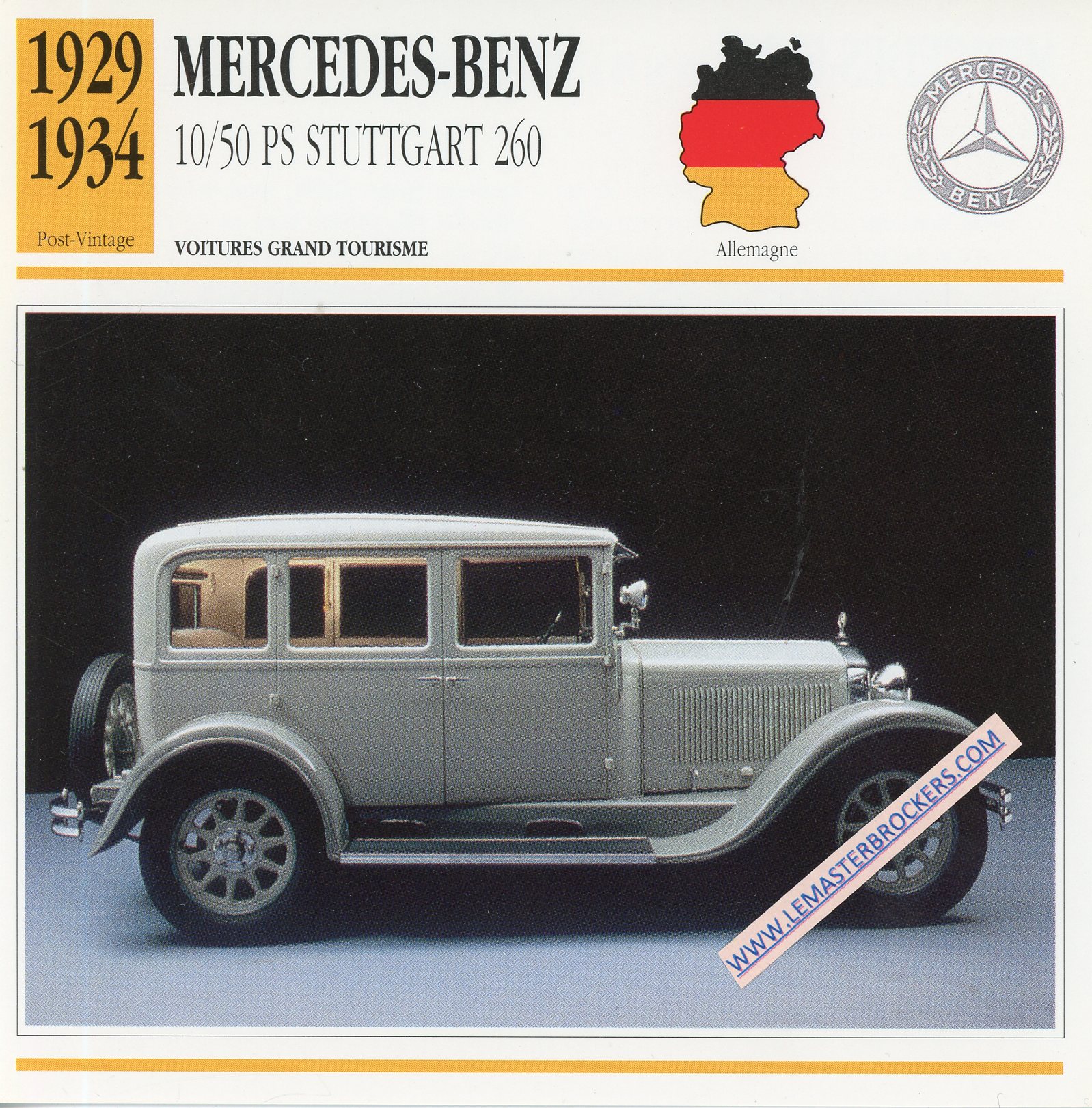 FICHE-AUTO-ATLAS-MERCEDES-BENZ-10-50-PS-STUTTGART-1929-1934-LEMASTERBROCKERS-CARD-CARS