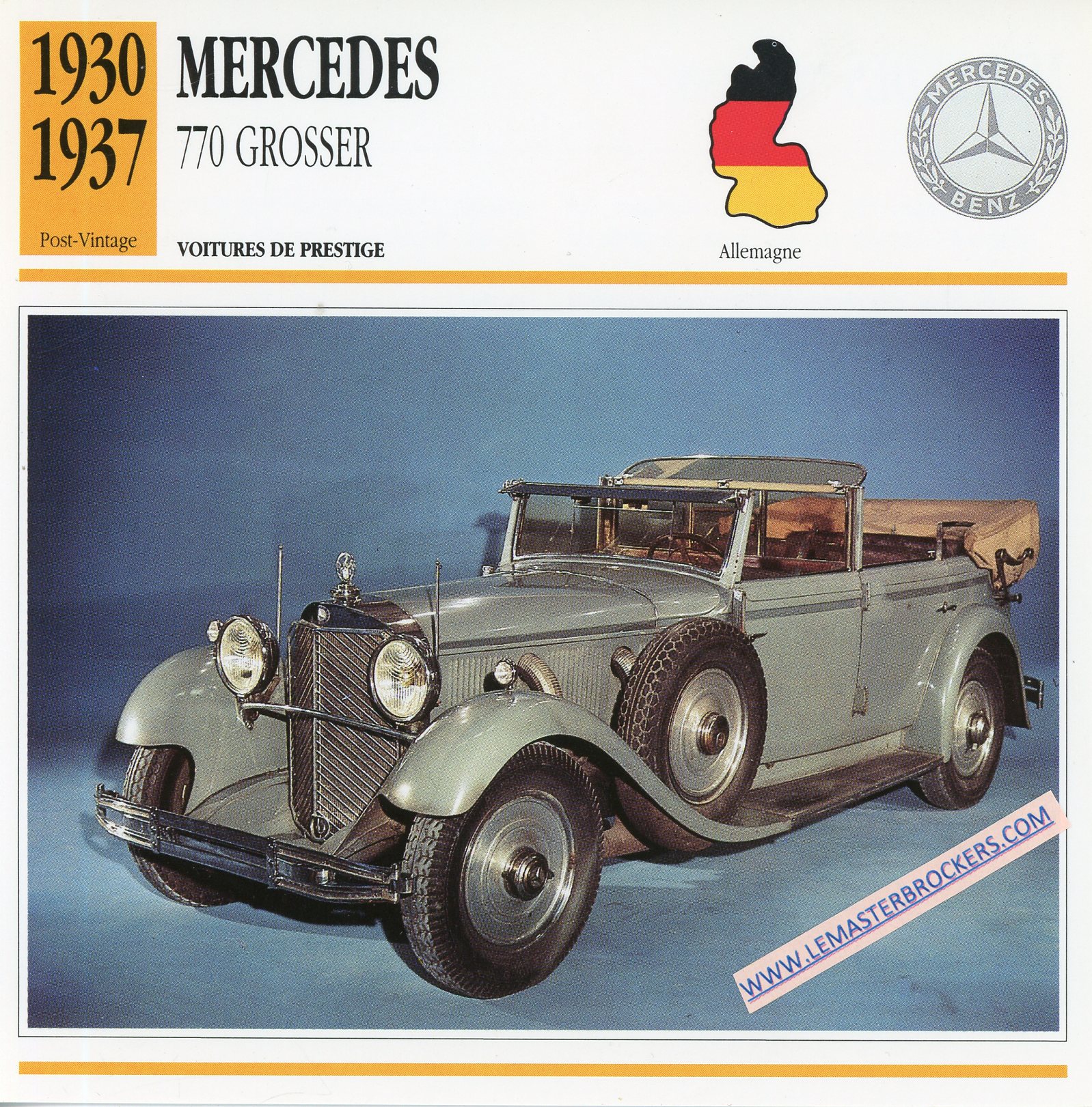 FICHE-AUTO-ATLAS-MERCEDES-BENZ-770-GROSSER-1930-1937-LEMASTERBROCKERS-CARD-CARS