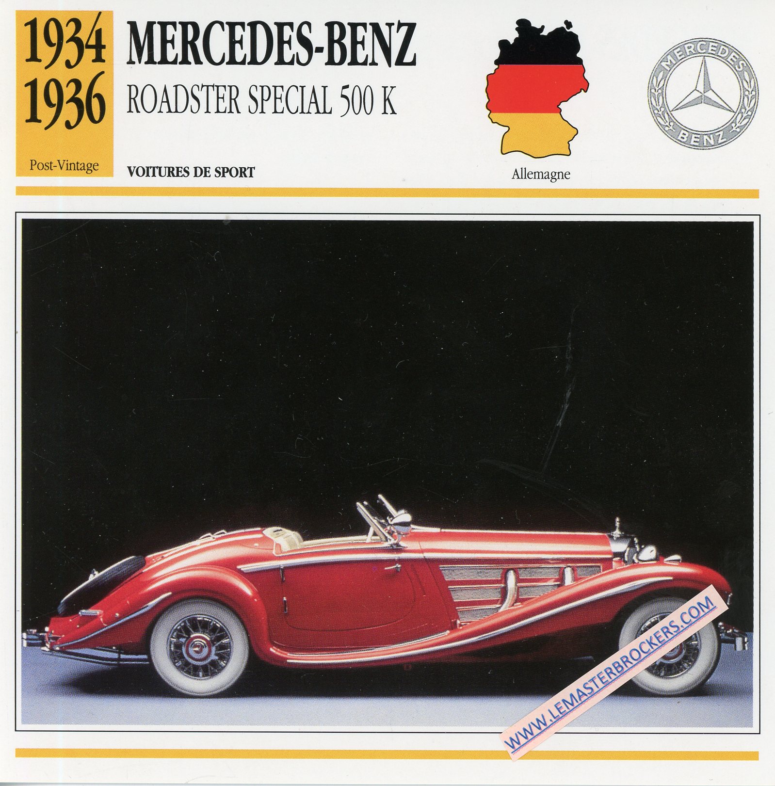 FICHE-AUTO-ATLAS-MERCEDES-BENZ-ROADSTER-SPECIAL-500K-1934-1936-LEMASTERBROCKERS-CARD-CARS
