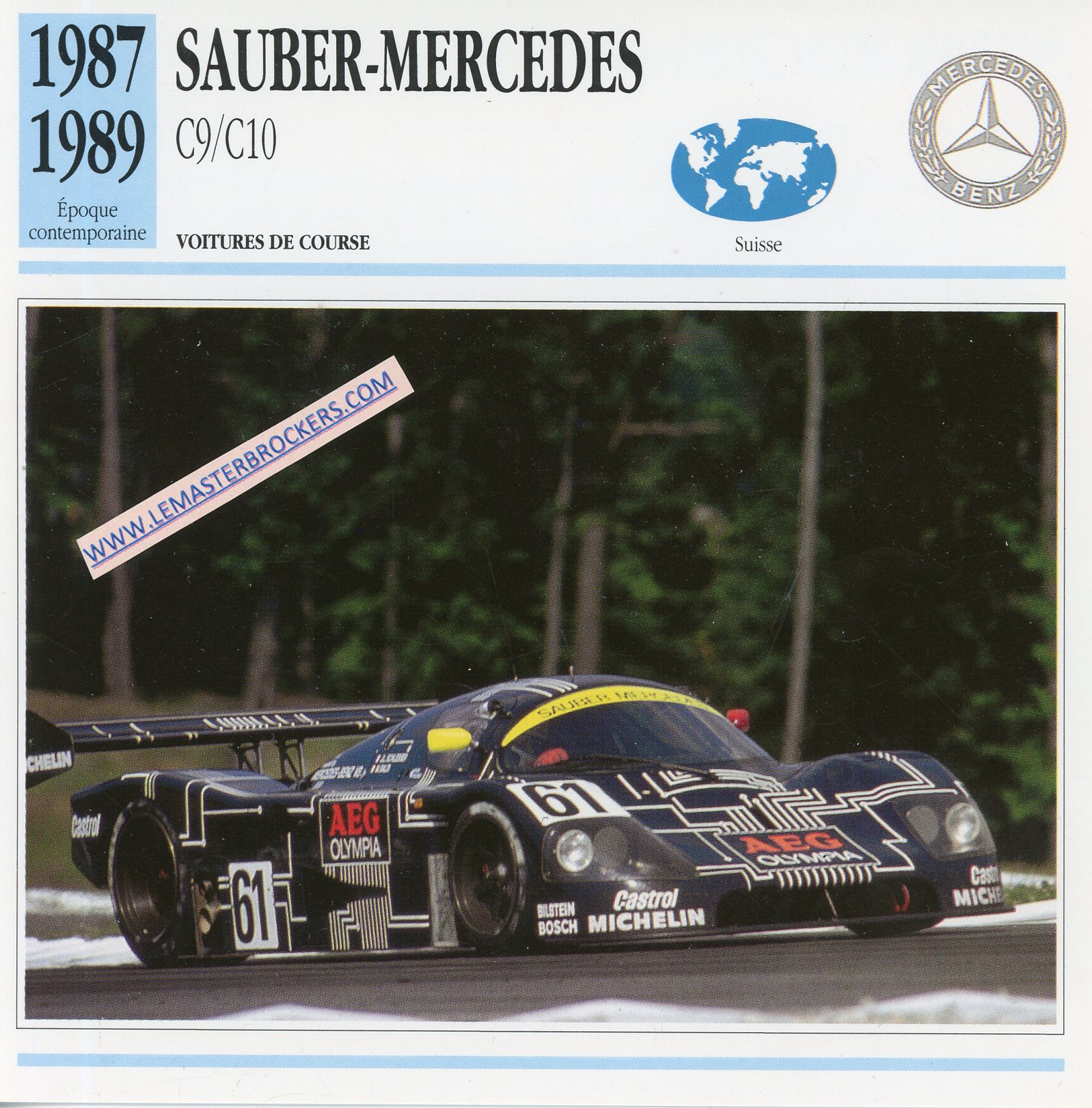 FICHE-AUTO-SAUBER-MERCEDES-C9-C10-1987-1989-LEMASTERBROCKERS
