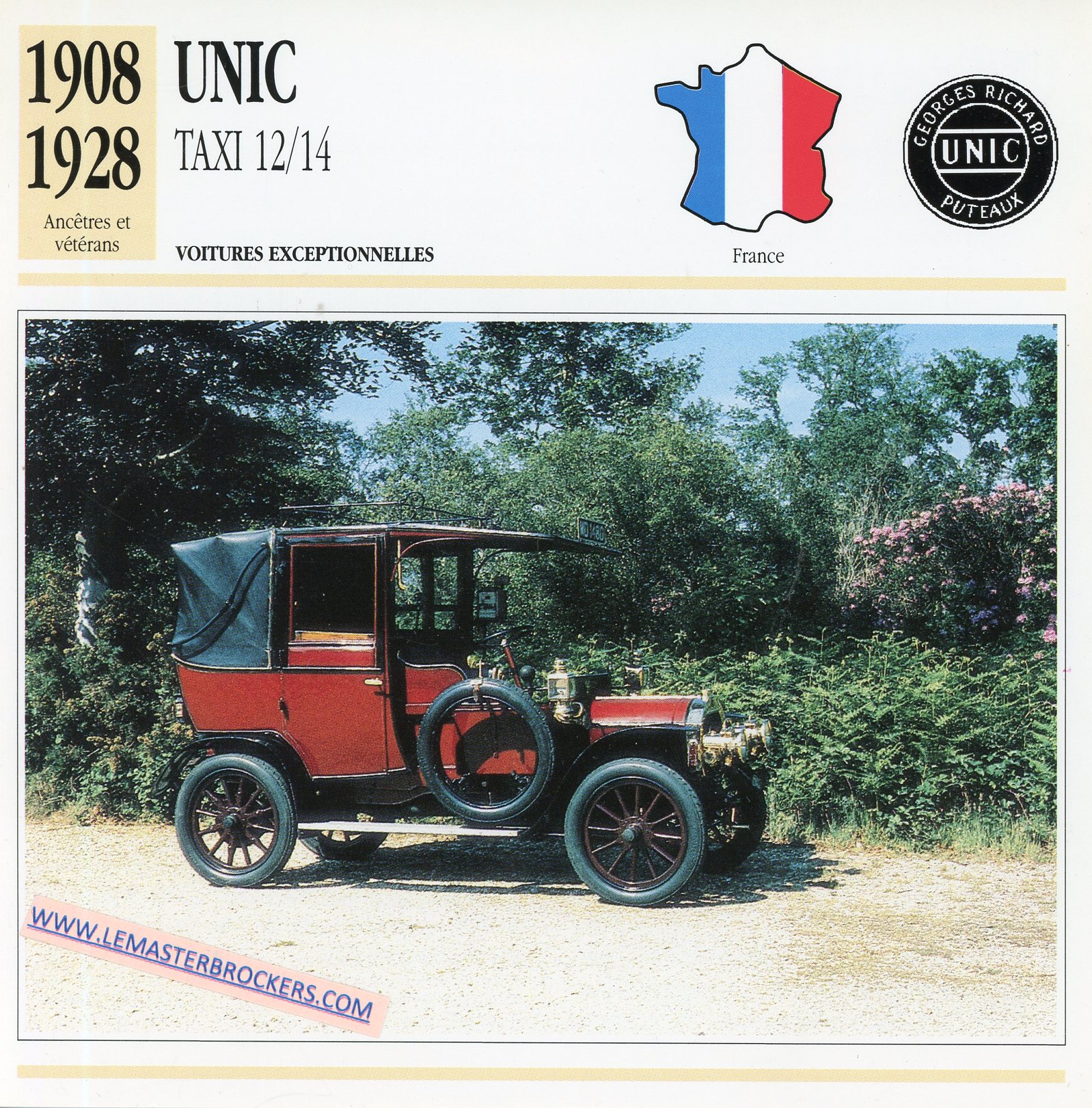 FICHE-AUTO-UNIC-TAXI-12-14-1908-1928-LEMASTERBROCKERS