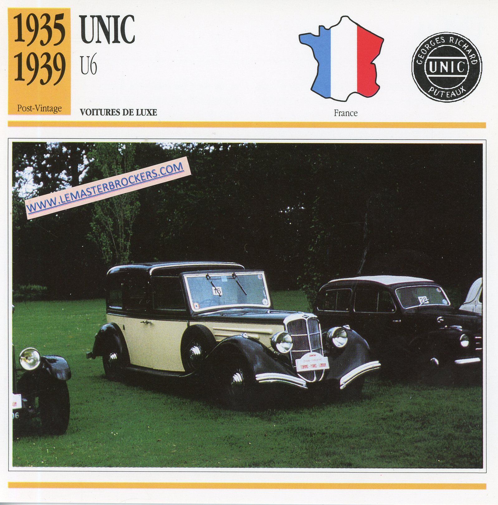 FICHE-AUTO-UNIC-U6-1935-1929-LEMASTERBROCKERS