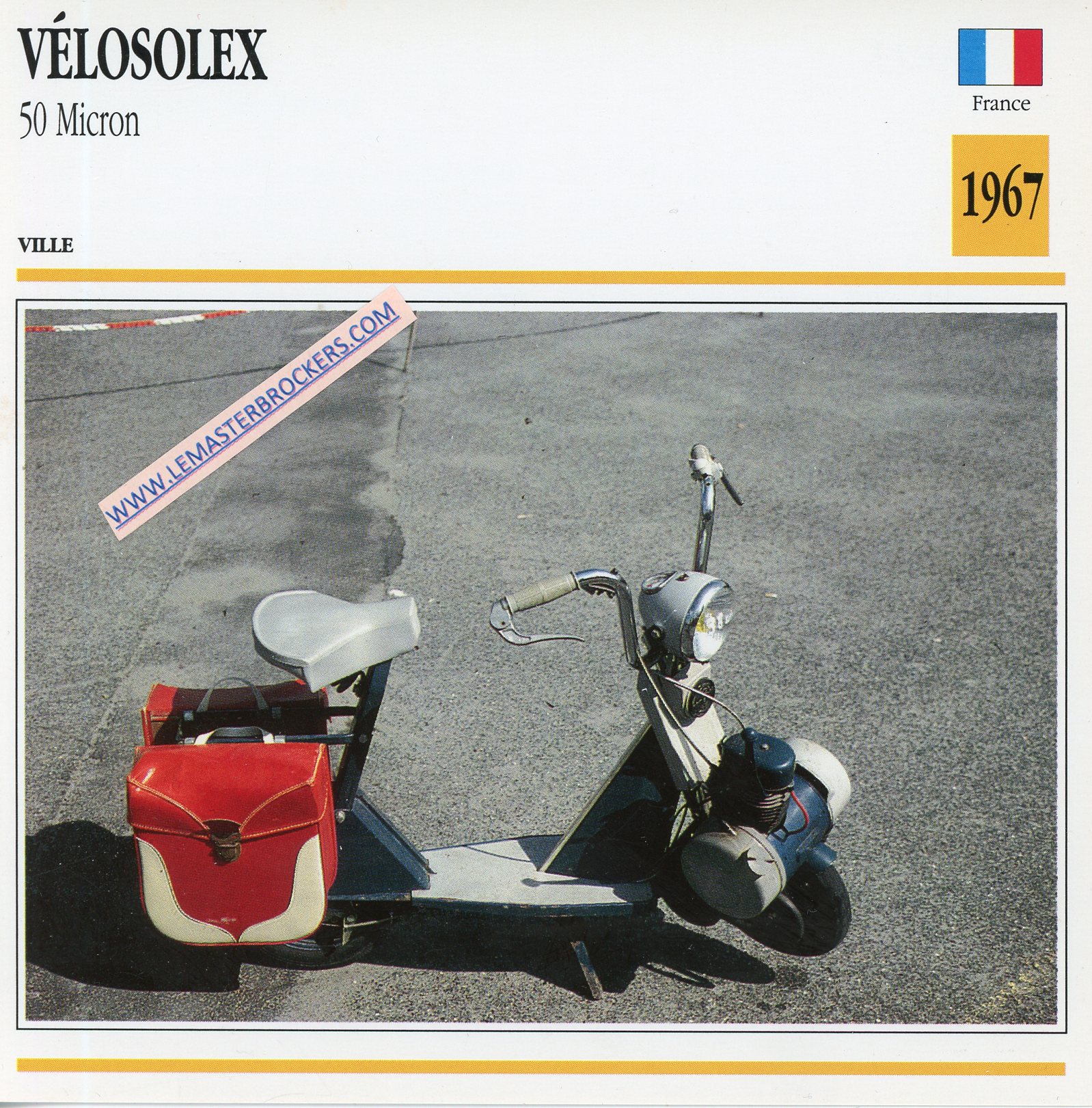 FICHE VÉLOSOLEX 50 MICRON 1967
