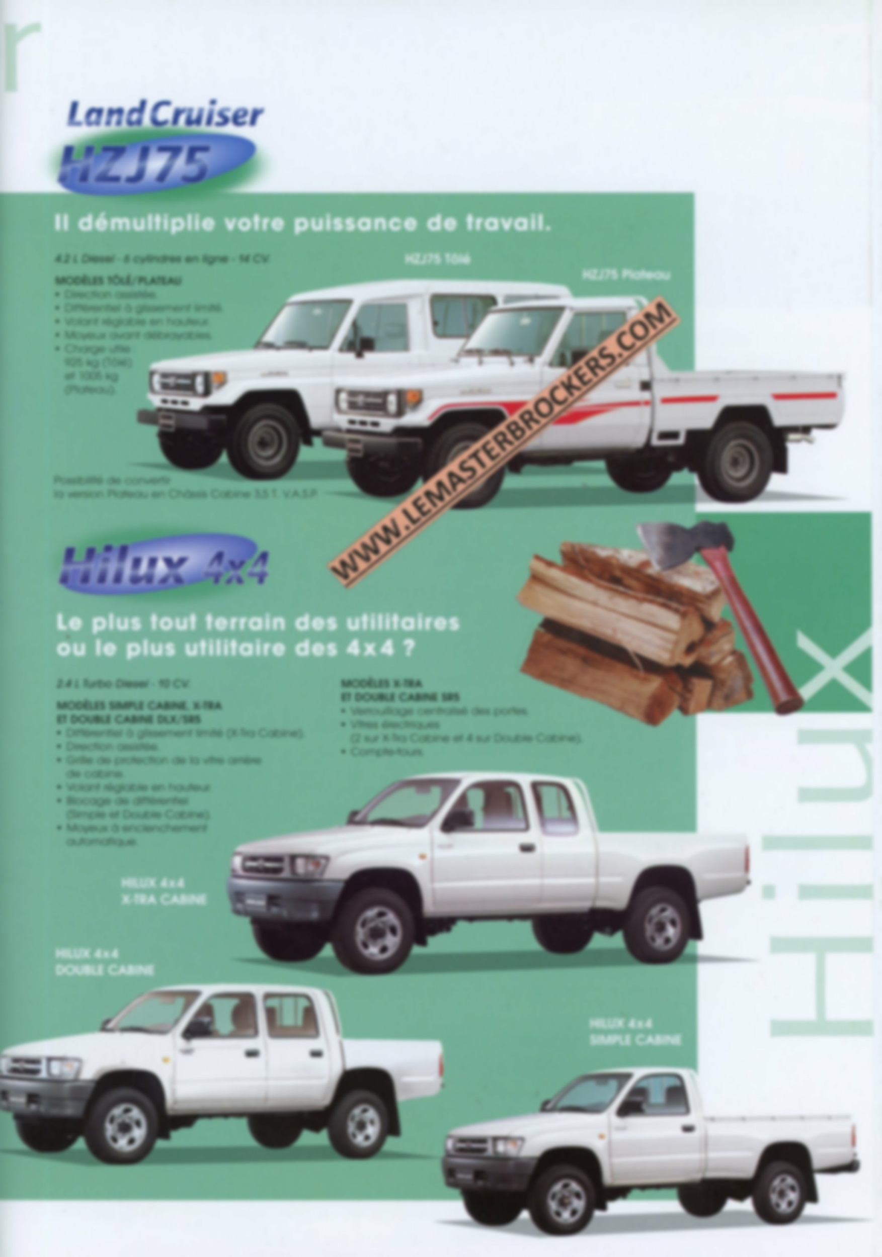 BROCHURE-AUTO-TOYOTA-4X4-LANDCRUISER-HZJ-HZJ75-HILUX-LEMASTERBROCKERS