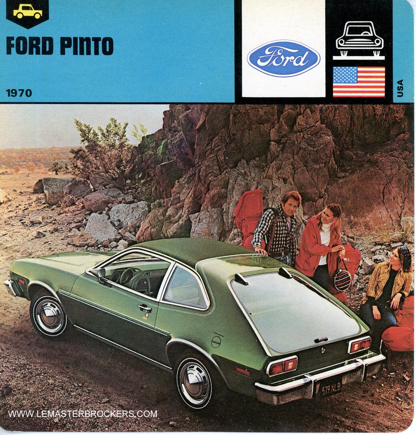 FICHE AUTO FORD PINTO-CARS-CARD-LEMASTERBROCKERS