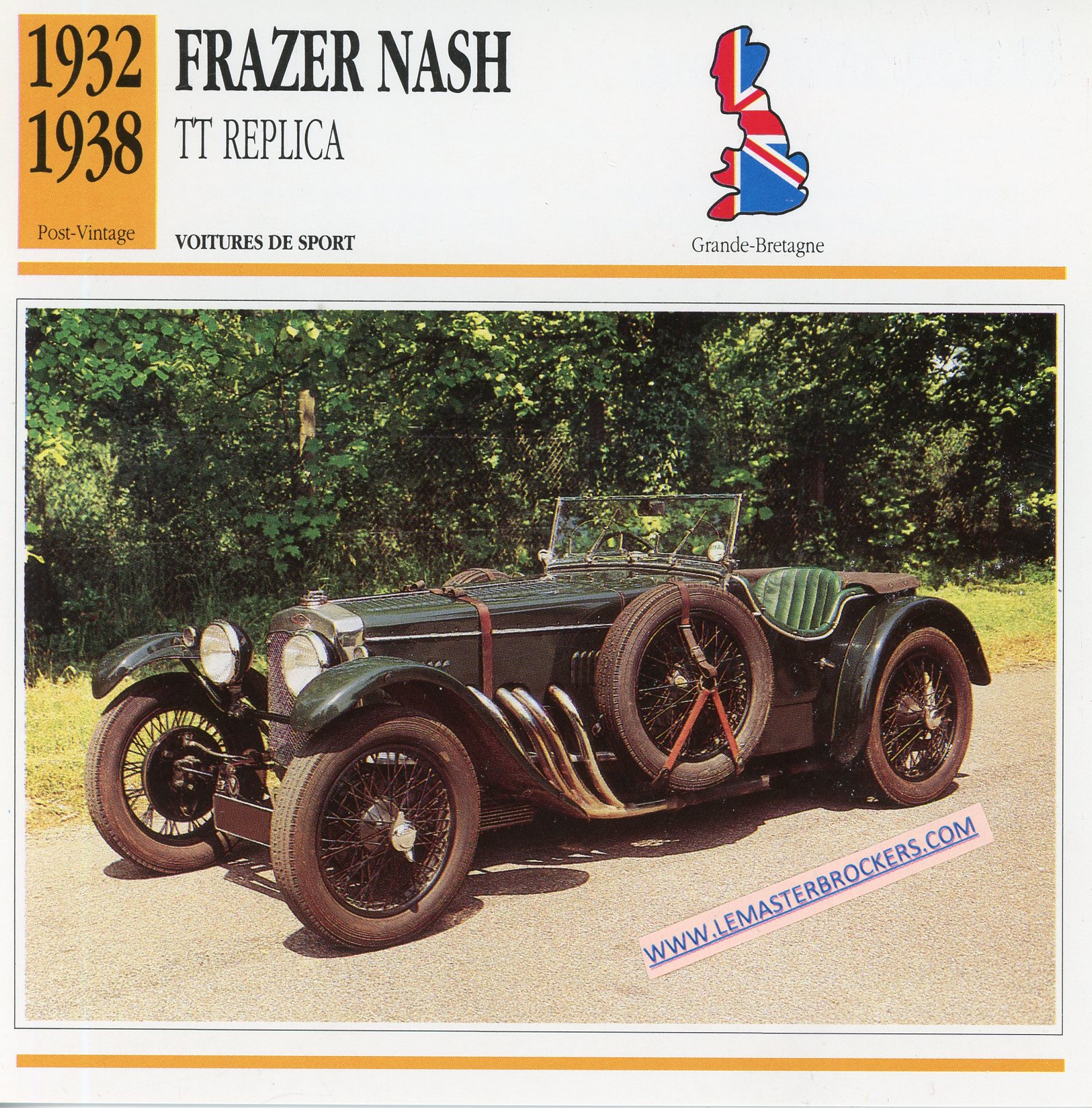 FICHE AUTO FRAZER NASH TT REPLICA 1932 1938