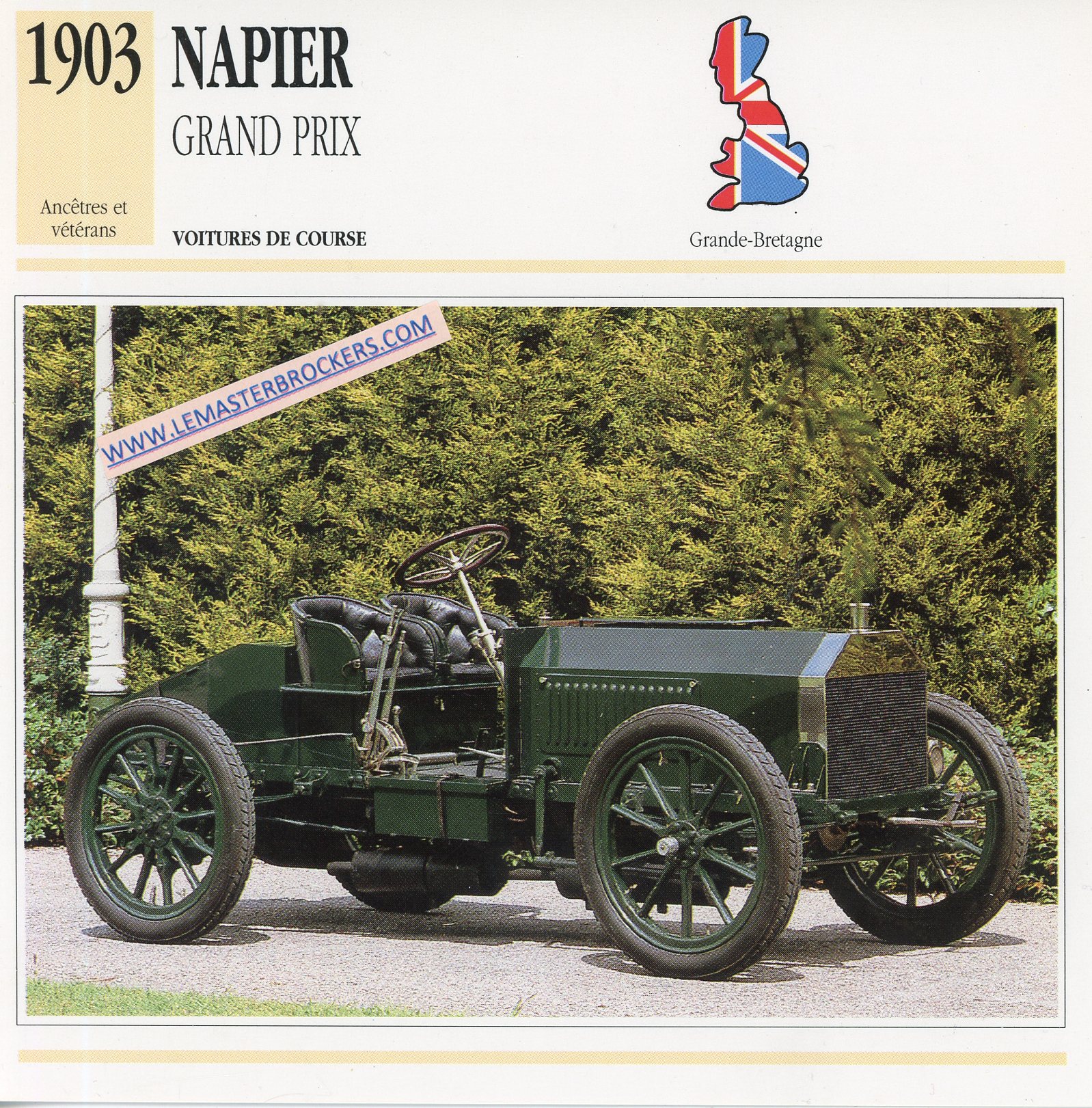 FICHE AUTO NAPIER GRAND PRIX 1903