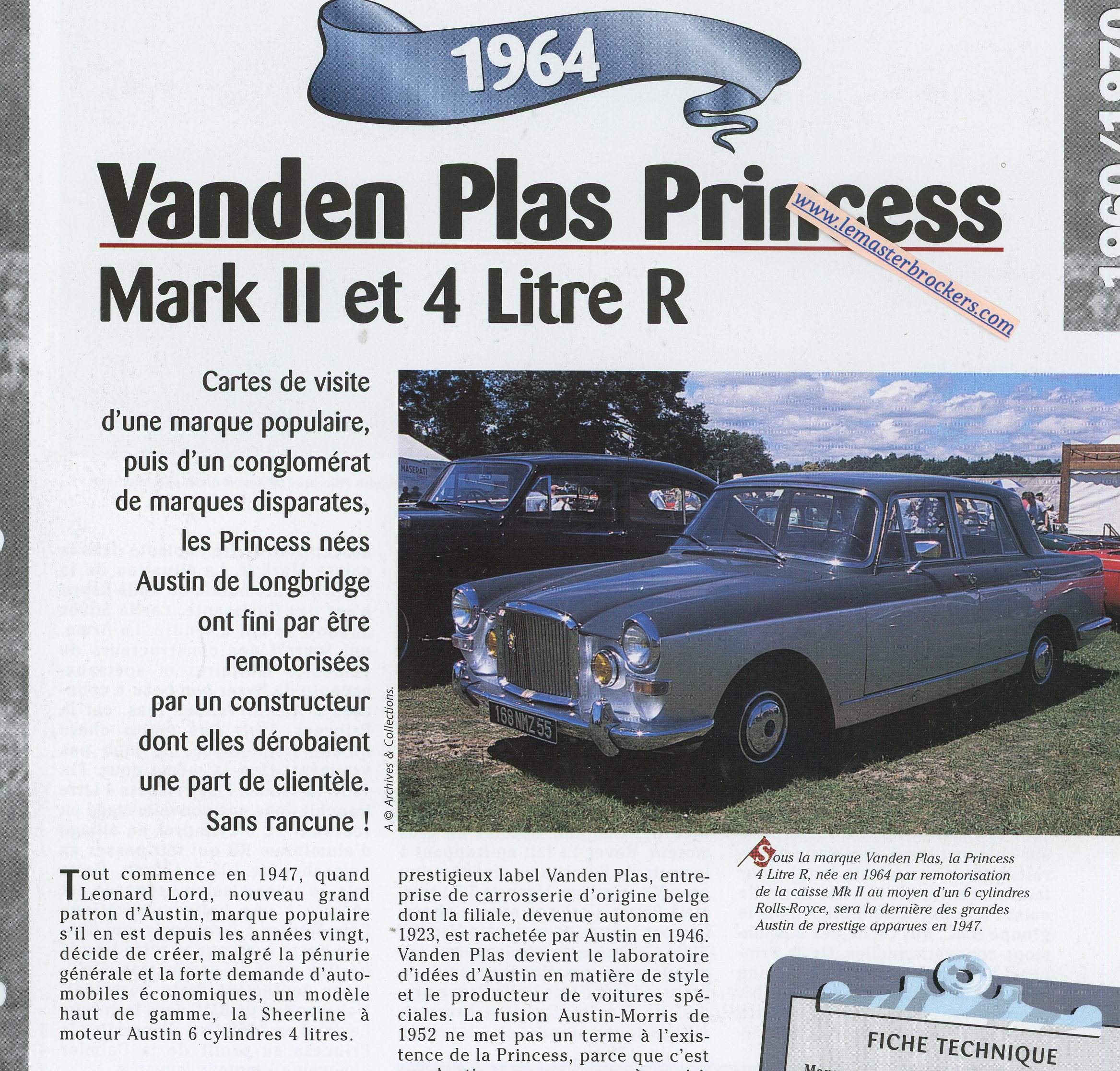 VANDEN-PLAS-PRINCESS-1964-FICHE-TECHNIQUE-VOITURE-LEMASTERBROCKERS