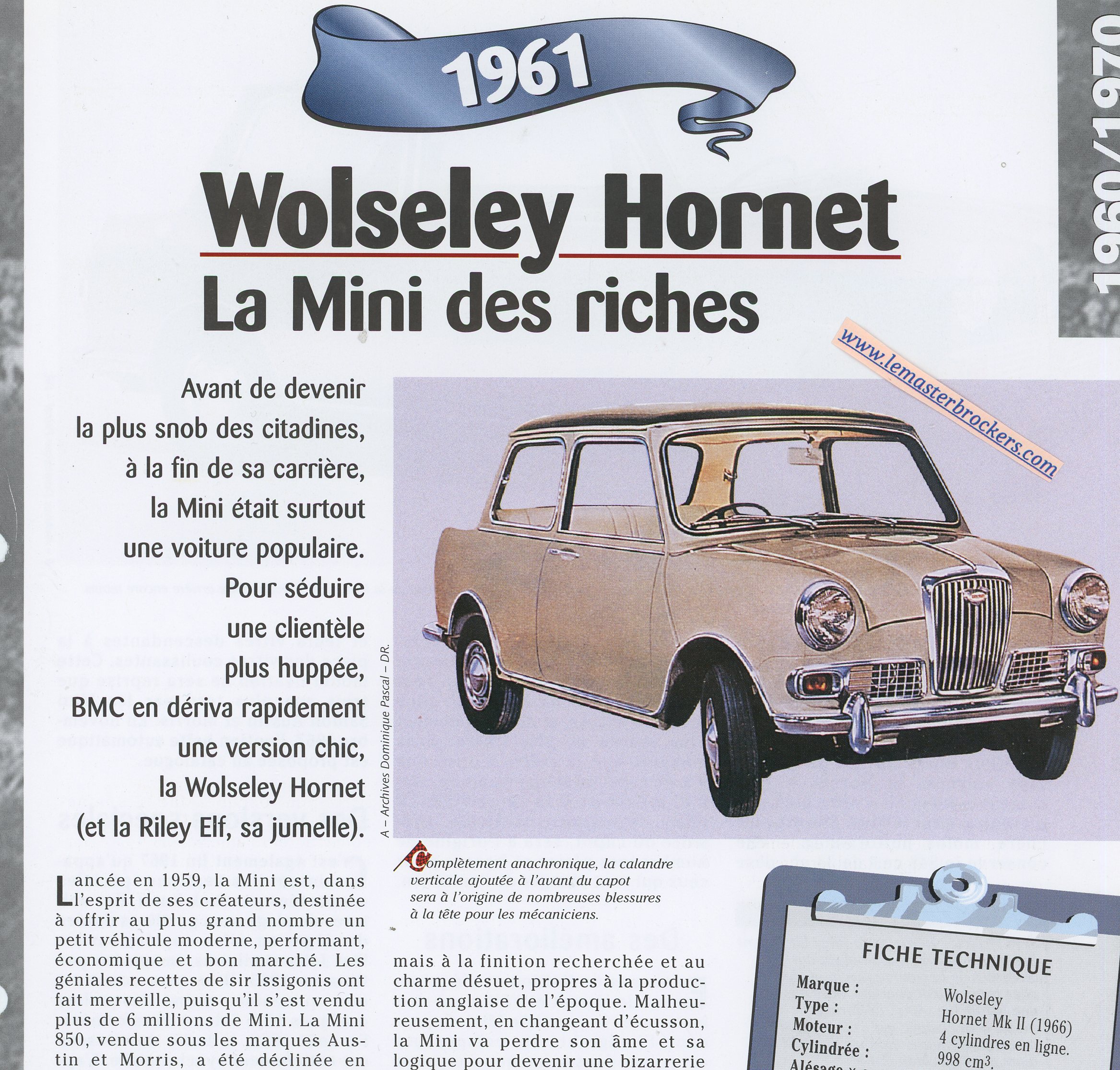 WOLSELEY-HORNET-1961-FICHE-TECHNIQUE-VOITURE-LEMASTERBROCKERS