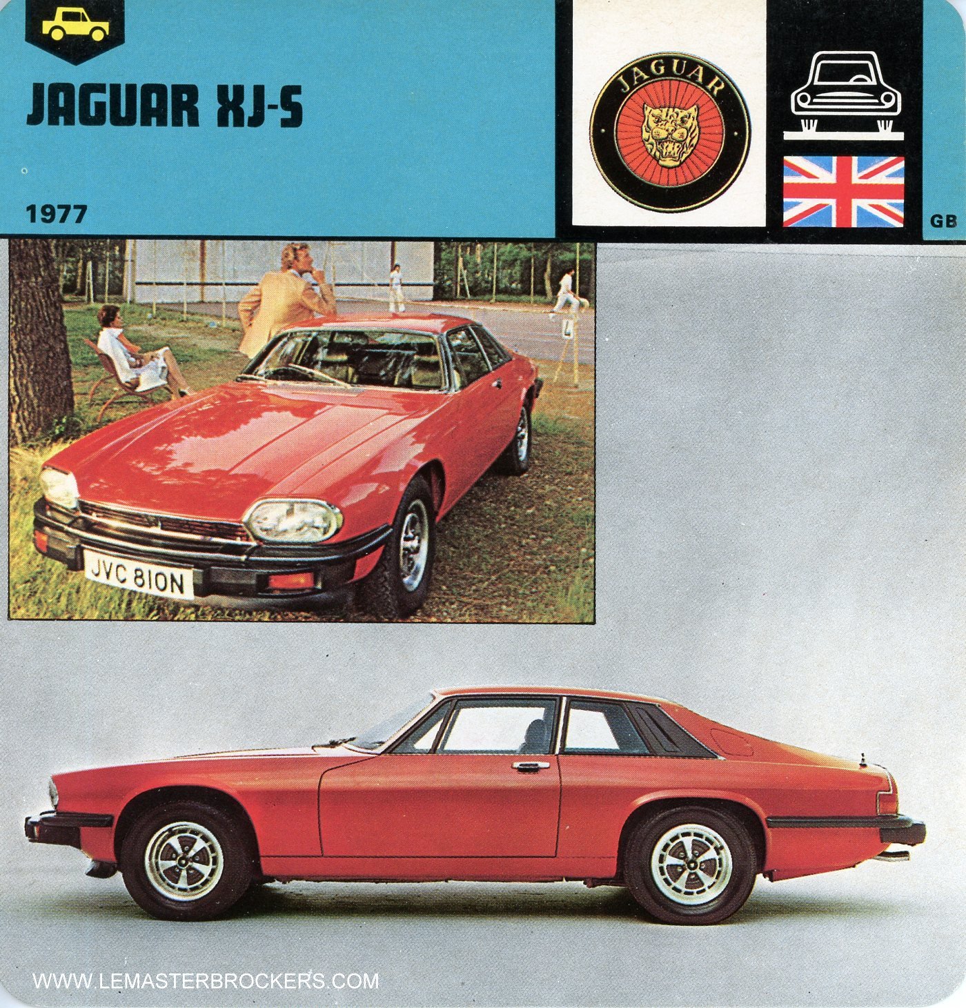 FICHE AUTO JAGUAR XJS-CARS-CARD-LEMASTERBROCKERS