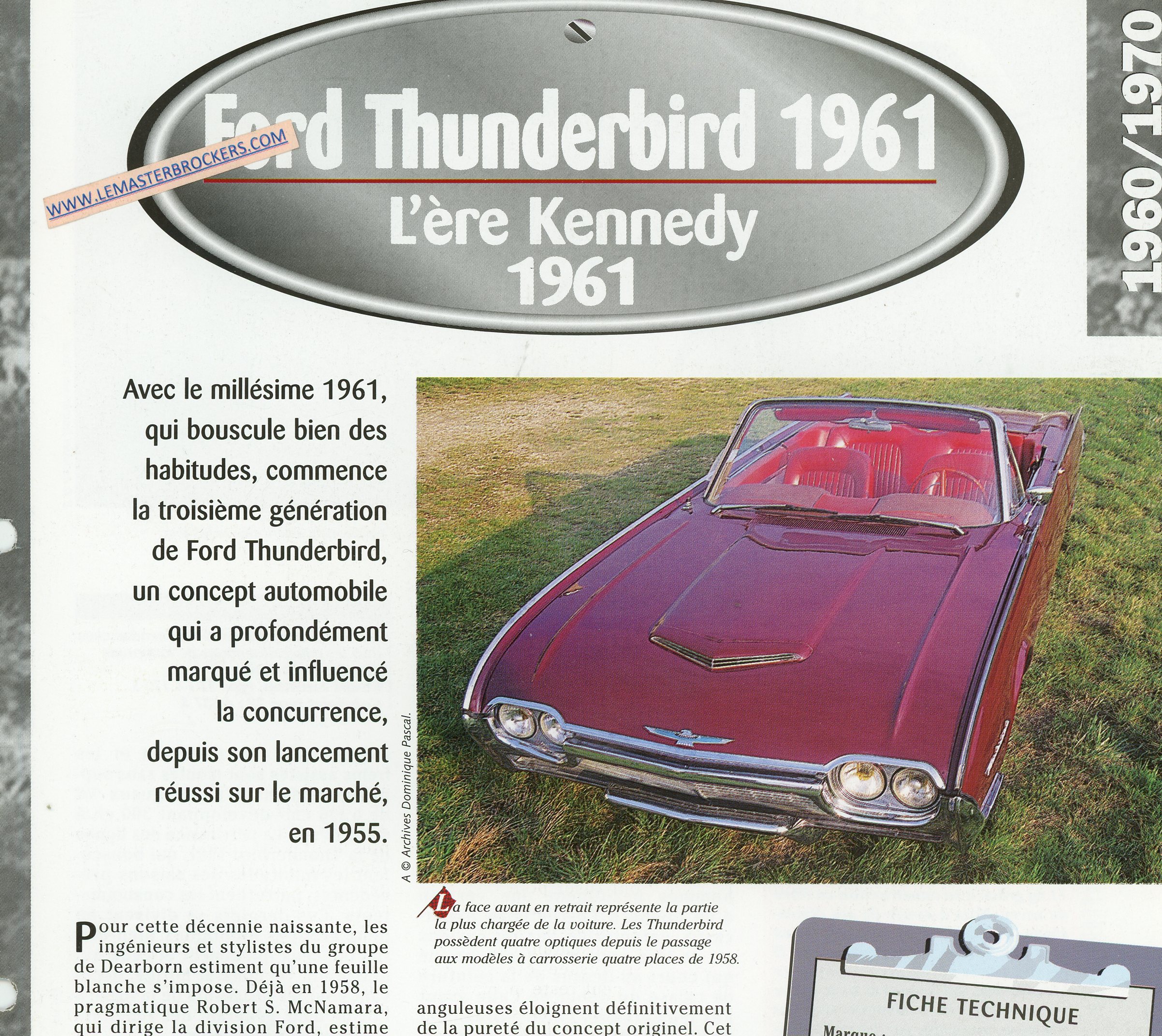 FORD-THUNDERBIRD-TYPE-76A-1961-FICHE-TECHNIQUE-LEMASTERBROCKERS-COM