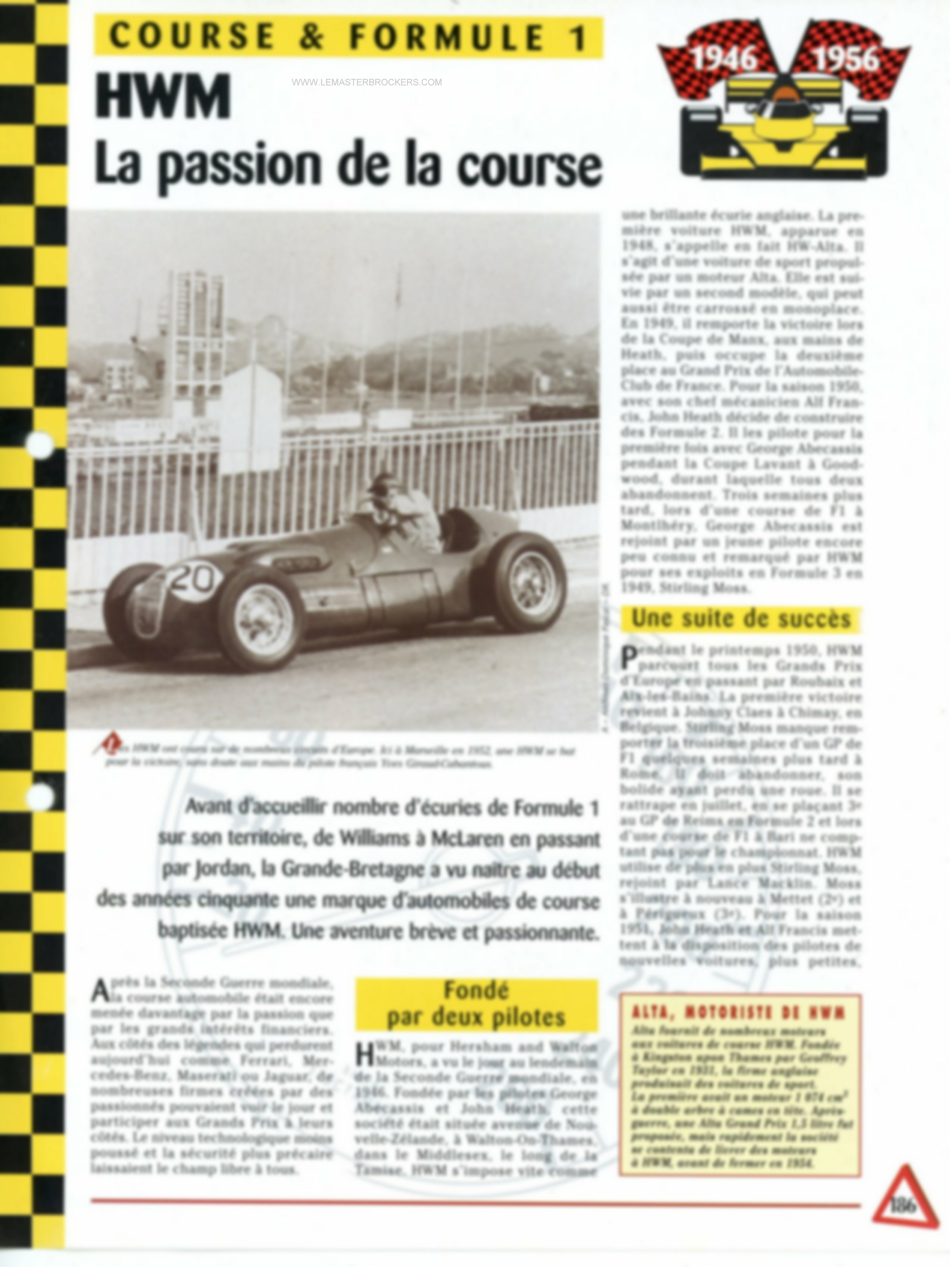 FICHE HWM - LA PASSION DE LA COURSE - COURSE -LEMASTERBROCKERS