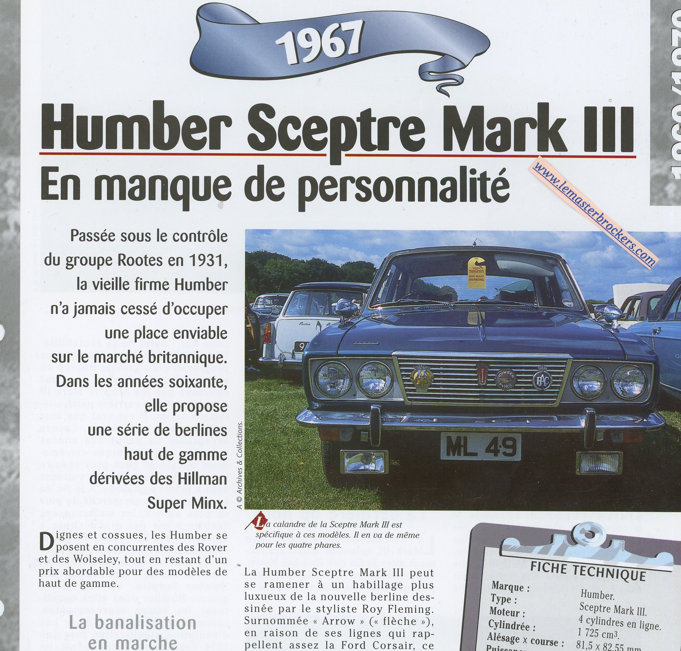 HUMBER-SCEPTRE-MARK-III-MARK3-1967-FICHE-TECHNIQUE-LEMASTERBROCKERS
