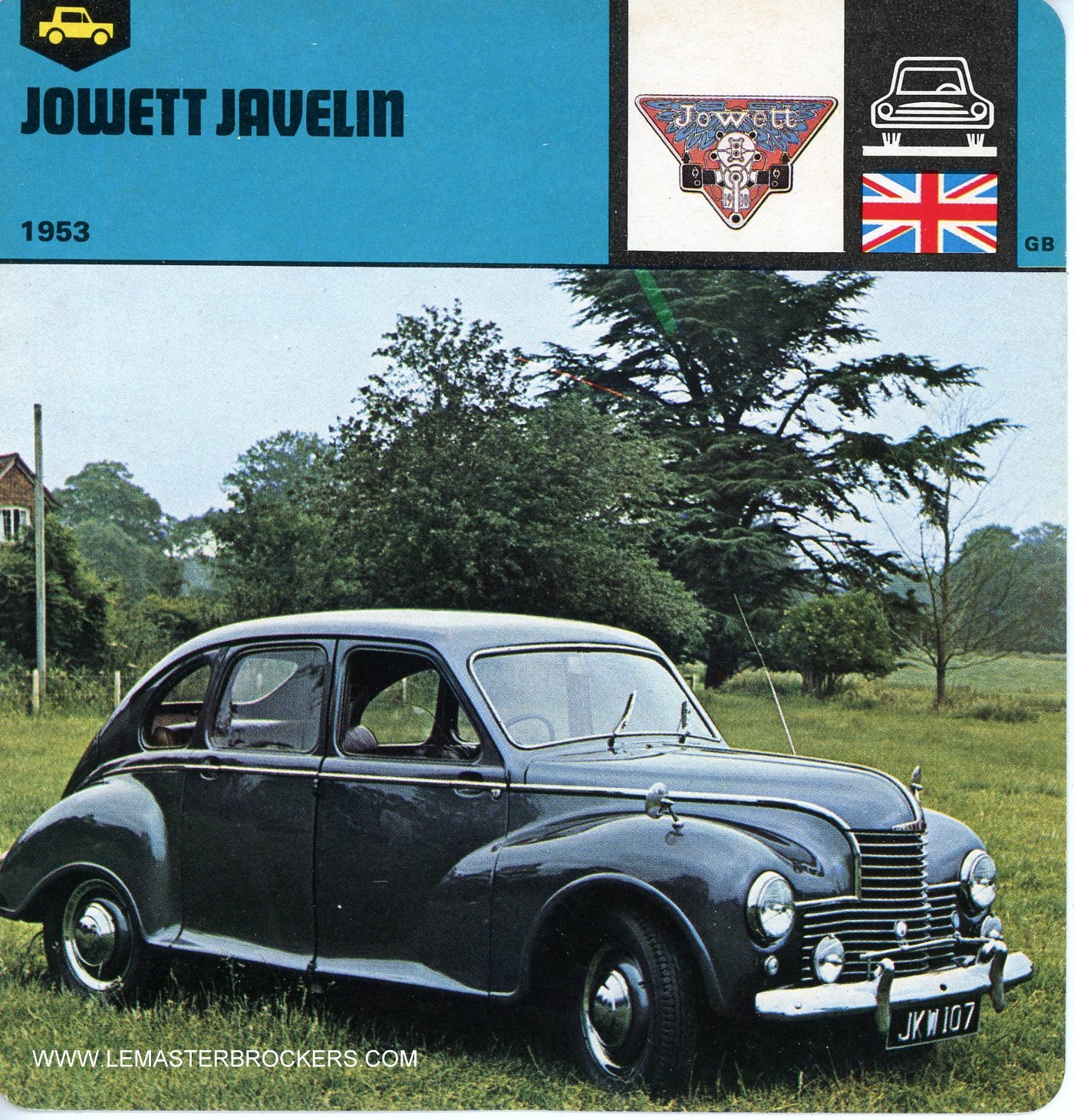 FICHE AUTO JOWETT JAVELIN 1953