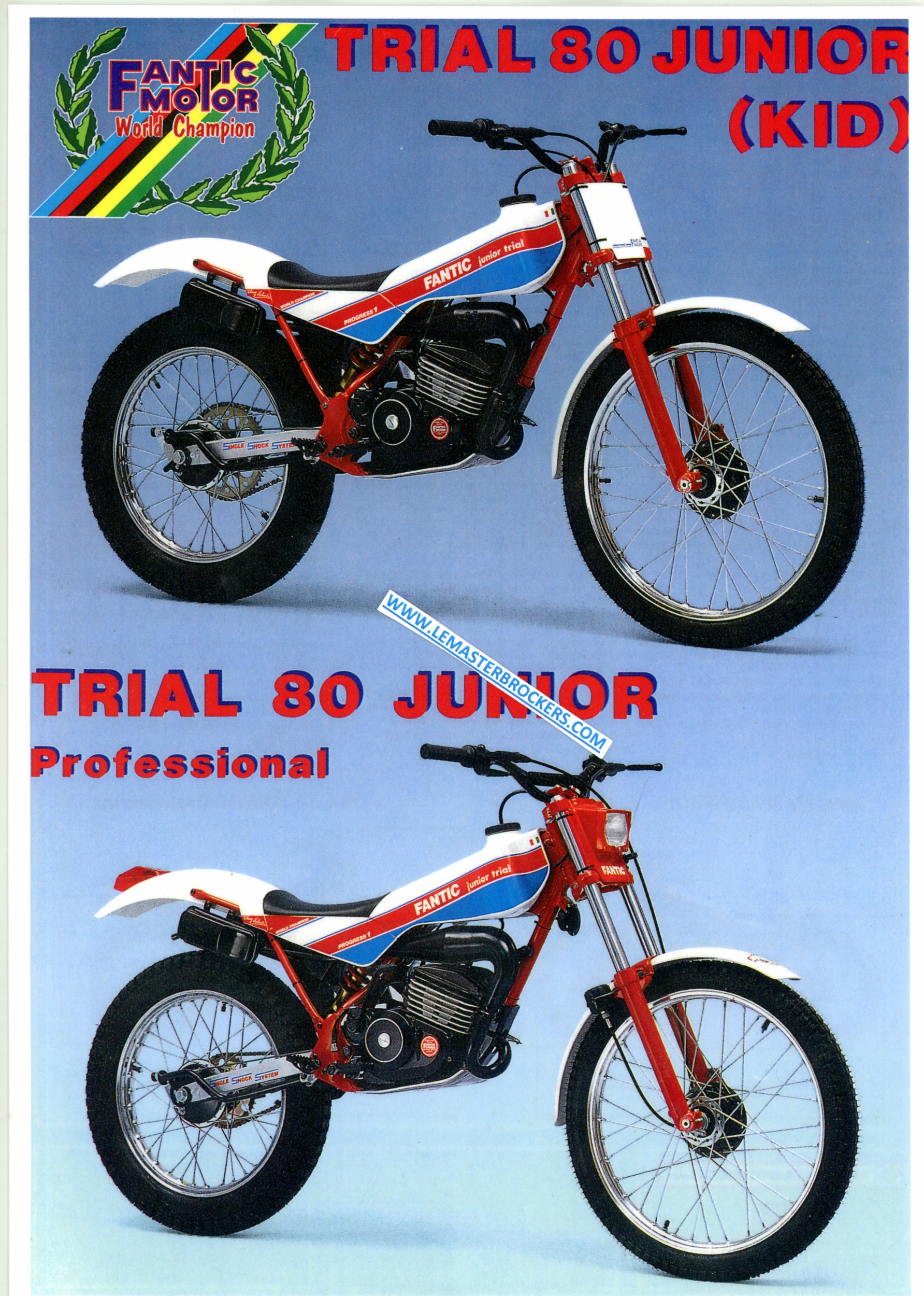 BROCHURE-MOTO-FANTIC-TRIAL-80-JUNIOR-KID-PROFESSIONAL-LEMASTERBROCKERS