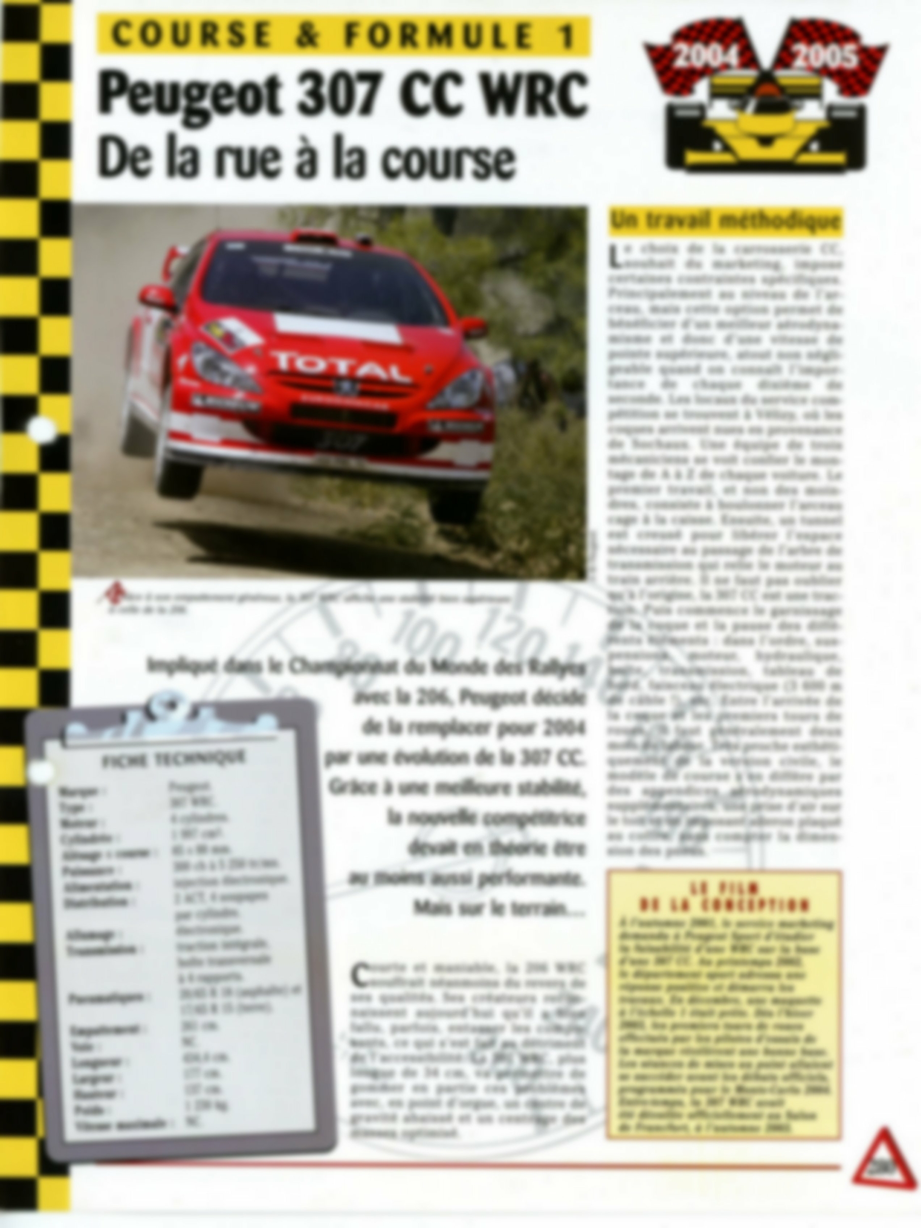 LEMASTERBROCKERS-PEUGEOT 307 CC WRC - FICHE TECHNIQUE AUTO PEUGEOT 307WRC - COURSE