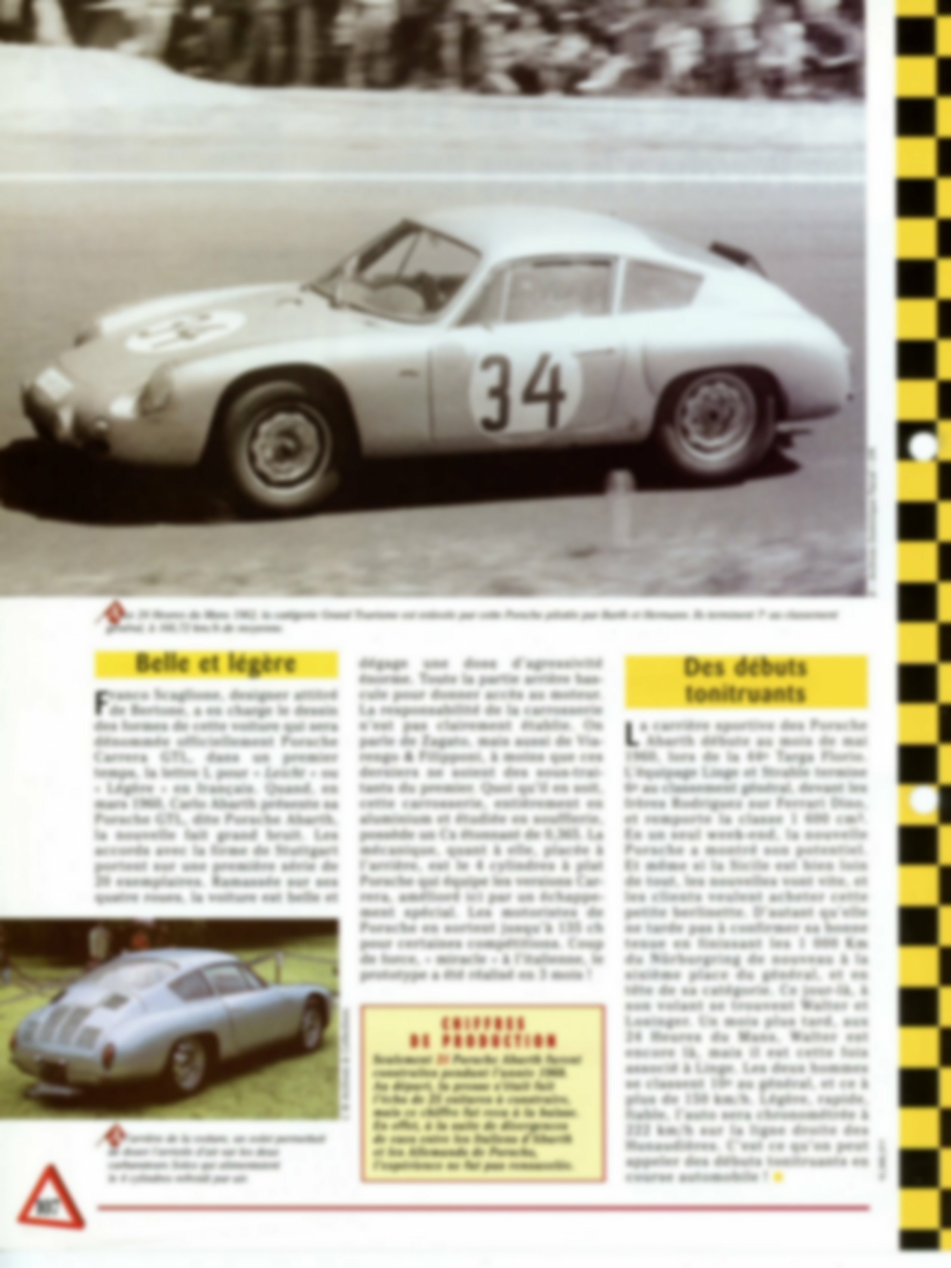 LEMASTERBROCKERS-PORSCHE ABARTH GTL 1960-1963 - FICHE TECHNIQUE AUTO - COURSE