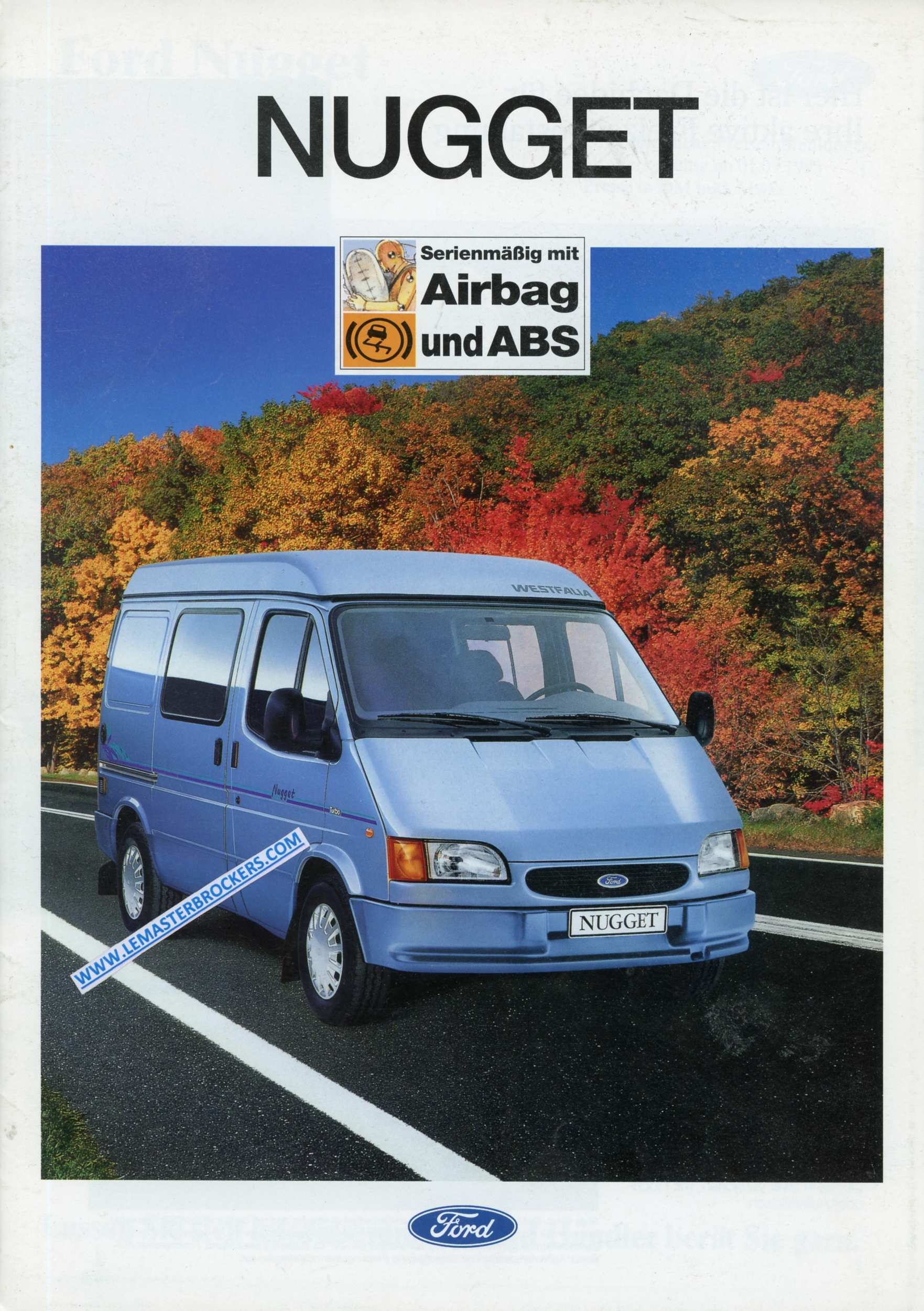 BROCHURE-FORD-TRANSIT-NUGGET-1995-WESTFALIA-LEMASTERBROCKERS-PROSPECTUS-CATALOGUE-VAN-aménagé-camping-car