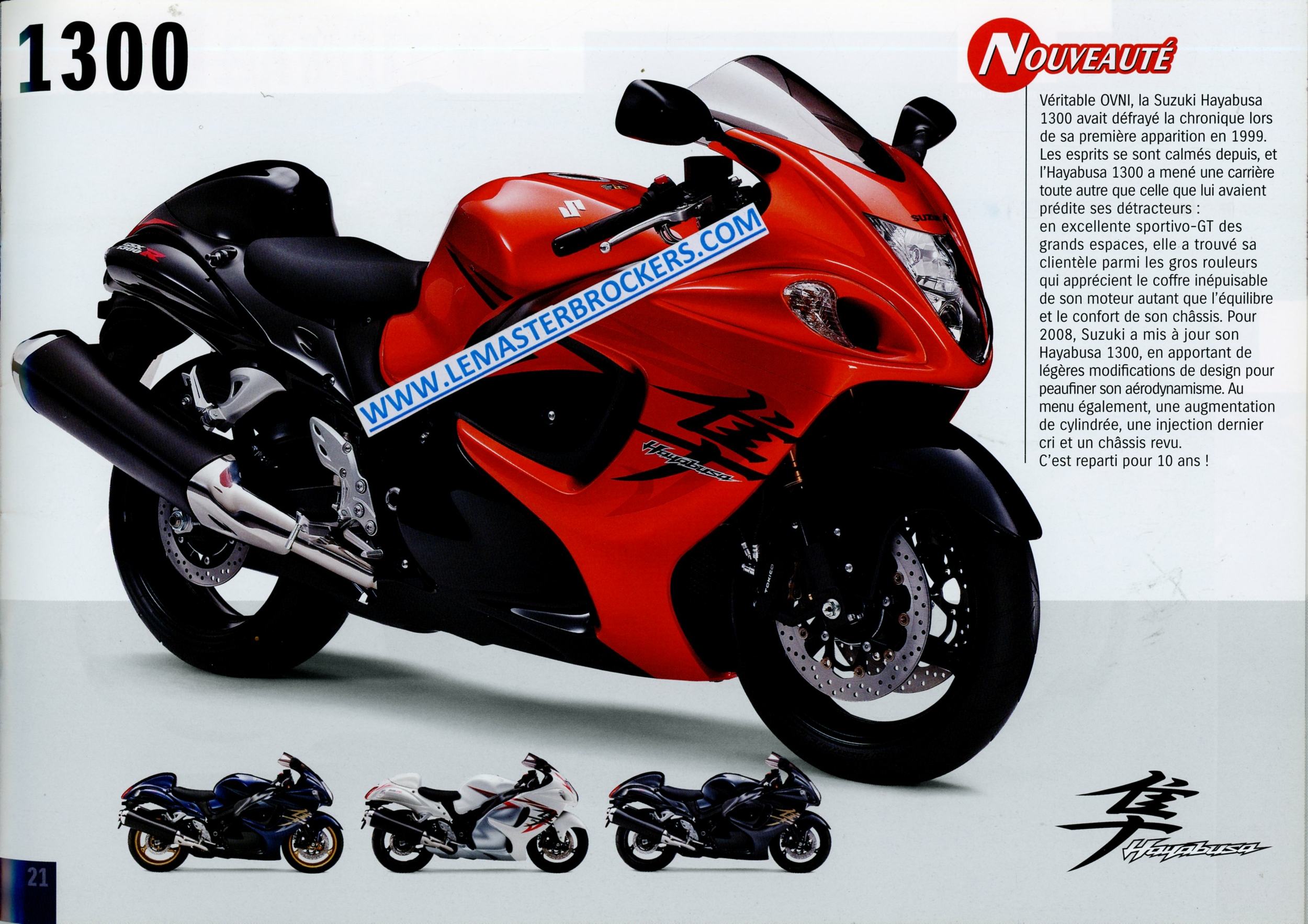 BROCHURE-MOTO-SUZUKI-2008-HAYABUSA-1300--LEMASTERBROCKERS-CATALOGUE-PROSPECTUS-MOTORCYCLES